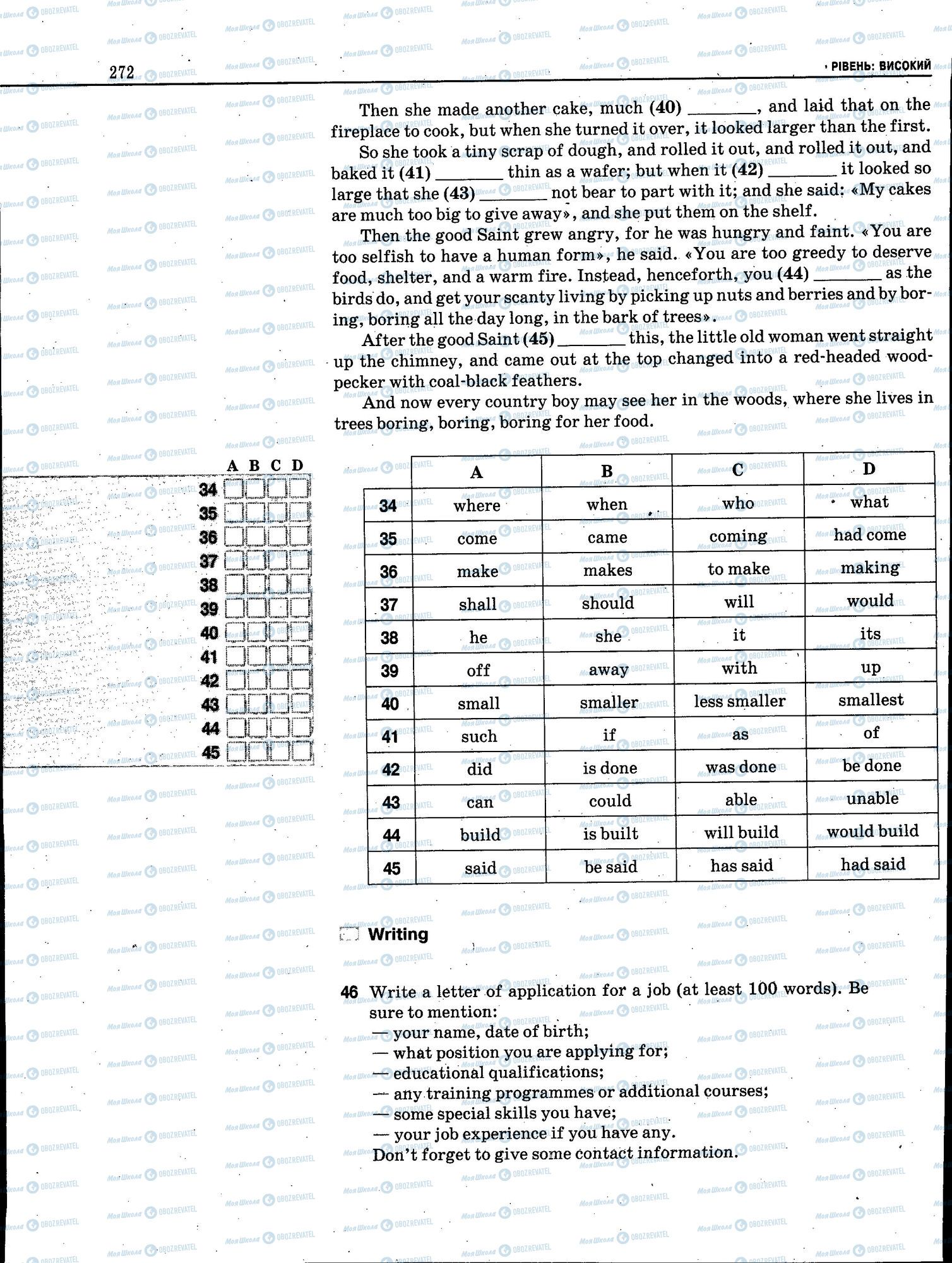 ЗНО Англійська мова 11 клас сторінка 272