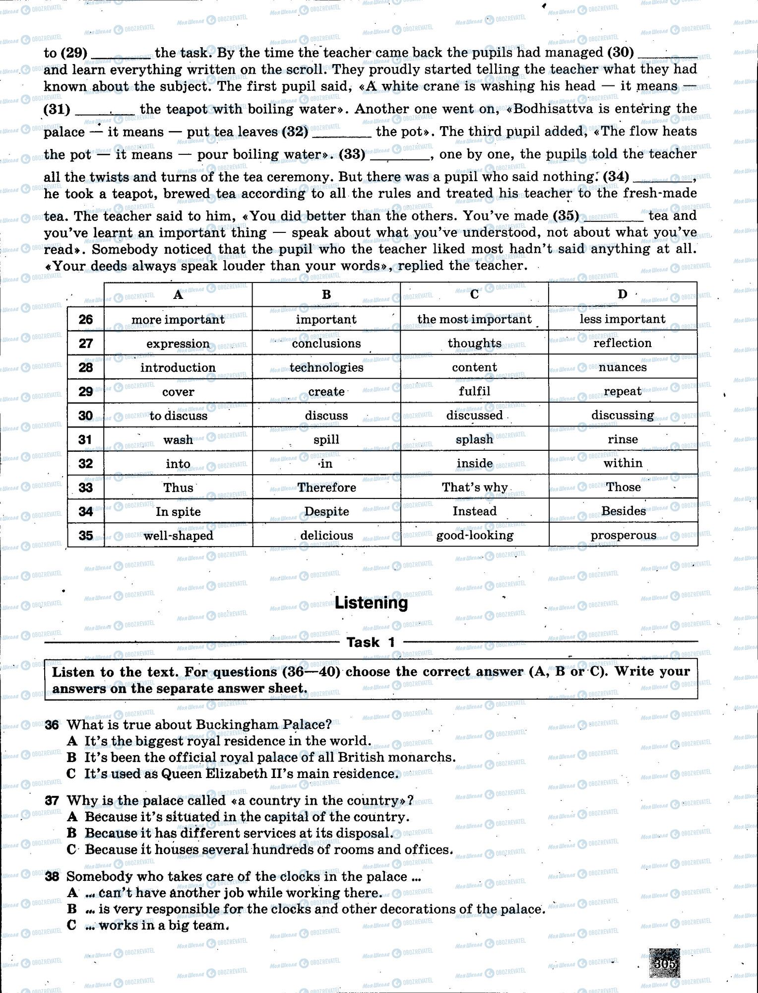 ЗНО Англійська мова 11 клас сторінка 305