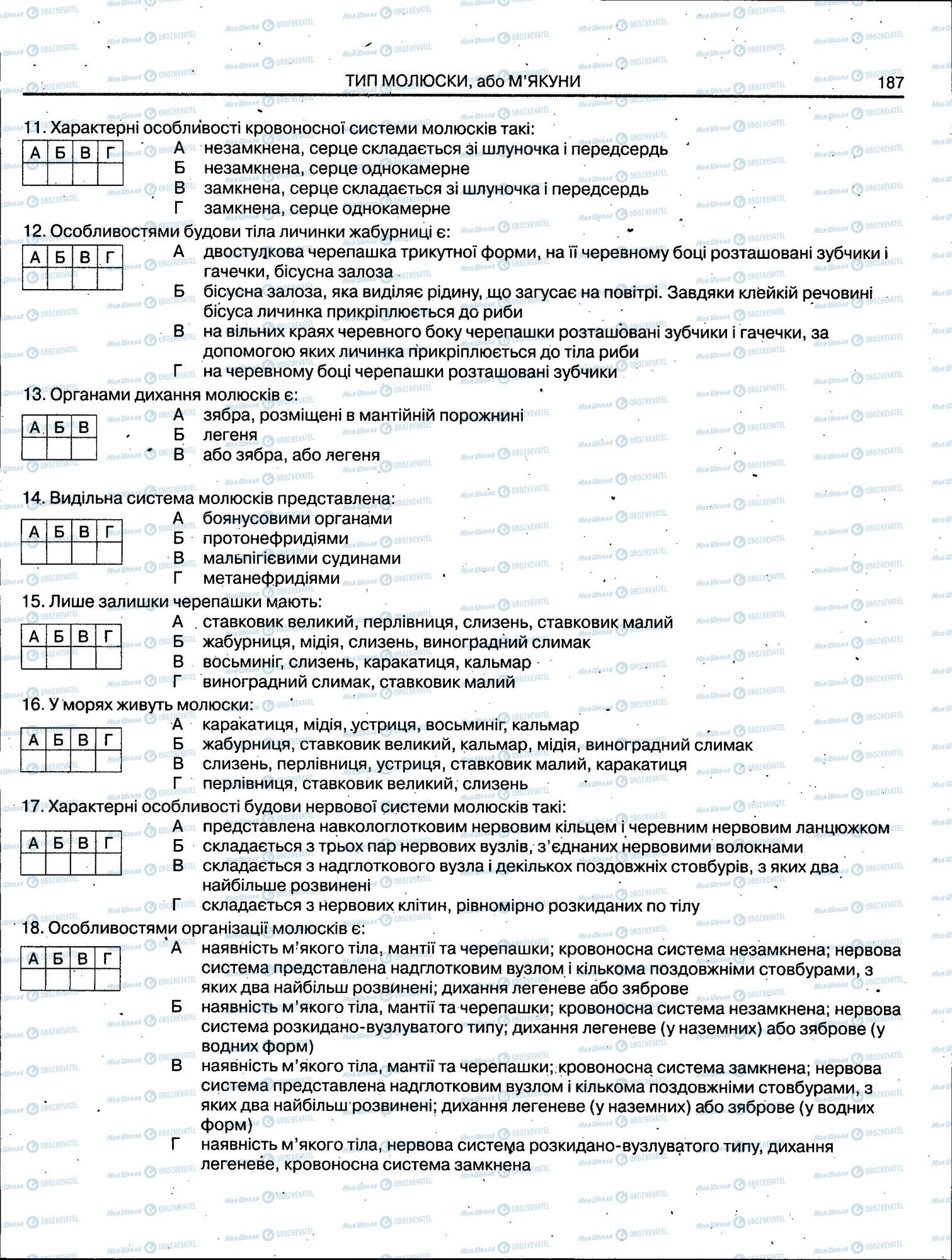 ЗНО Биология 11 класс страница 187