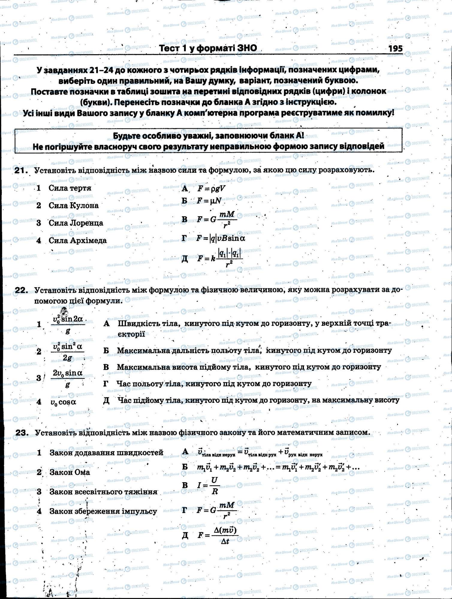 ЗНО Физика 11 класс страница 195