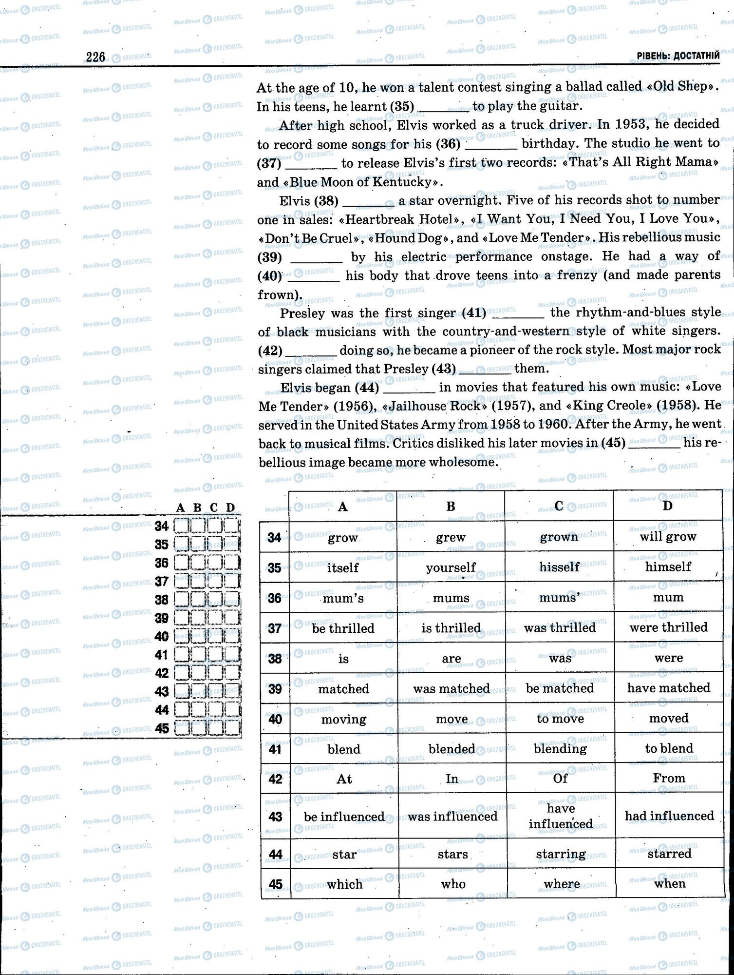 ЗНО Английский язык 11 класс страница 226