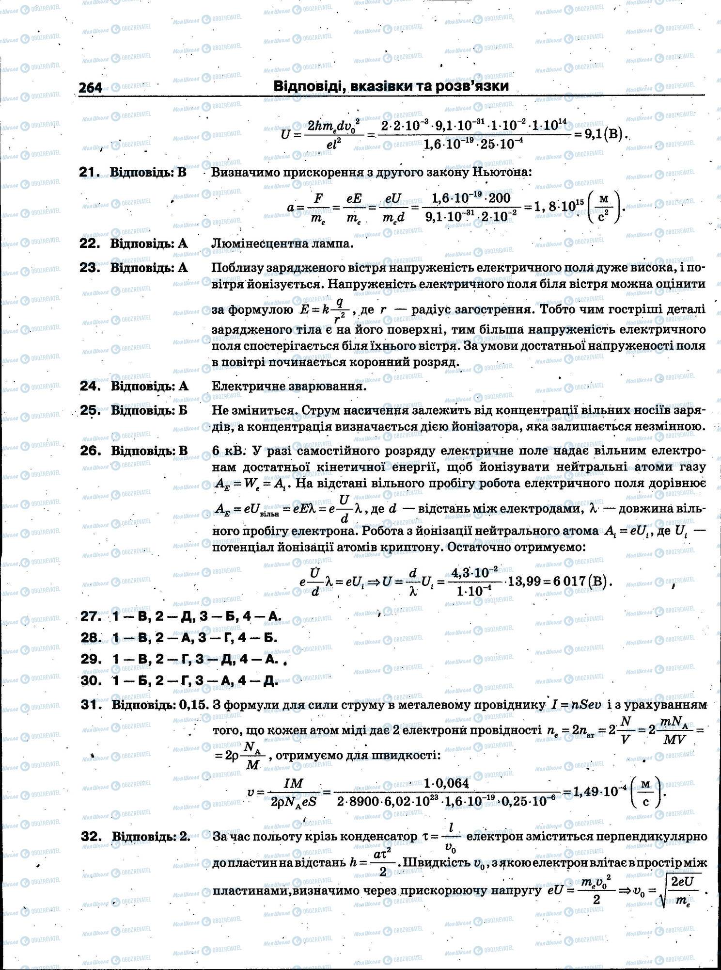 ЗНО Фізика 11 клас сторінка 264