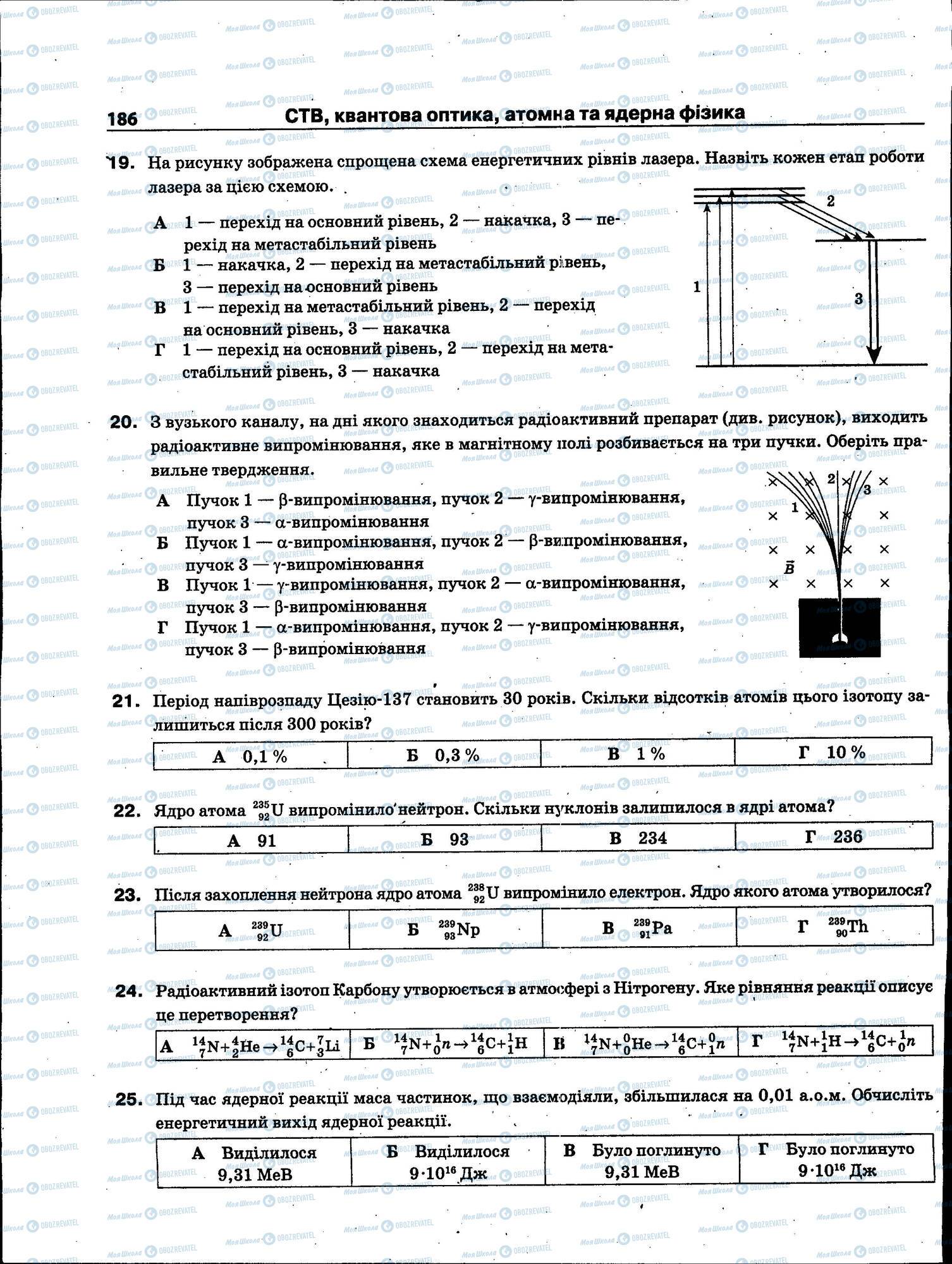 ЗНО Физика 11 класс страница 186
