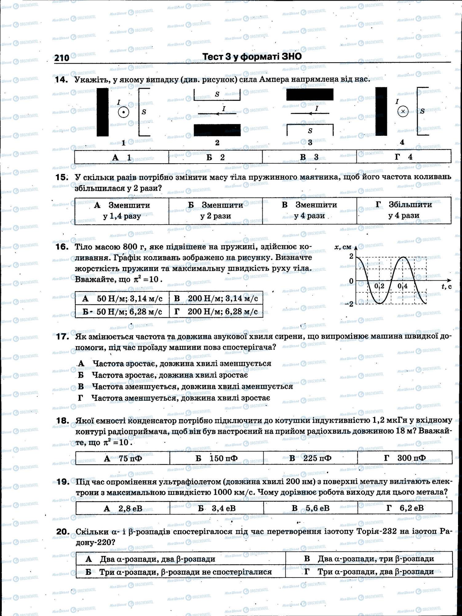 ЗНО Фізика 11 клас сторінка 210