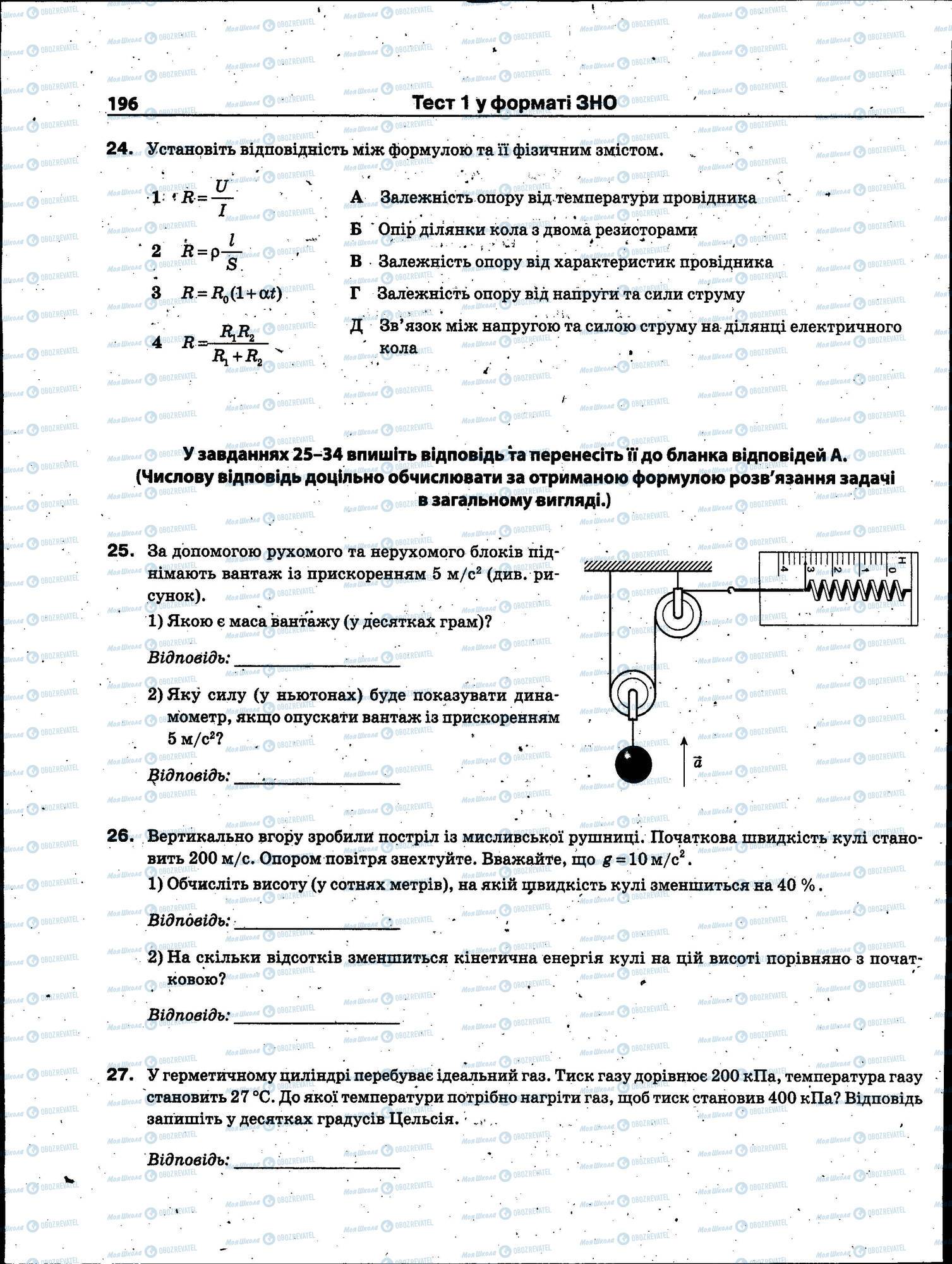 ЗНО Фізика 11 клас сторінка 196