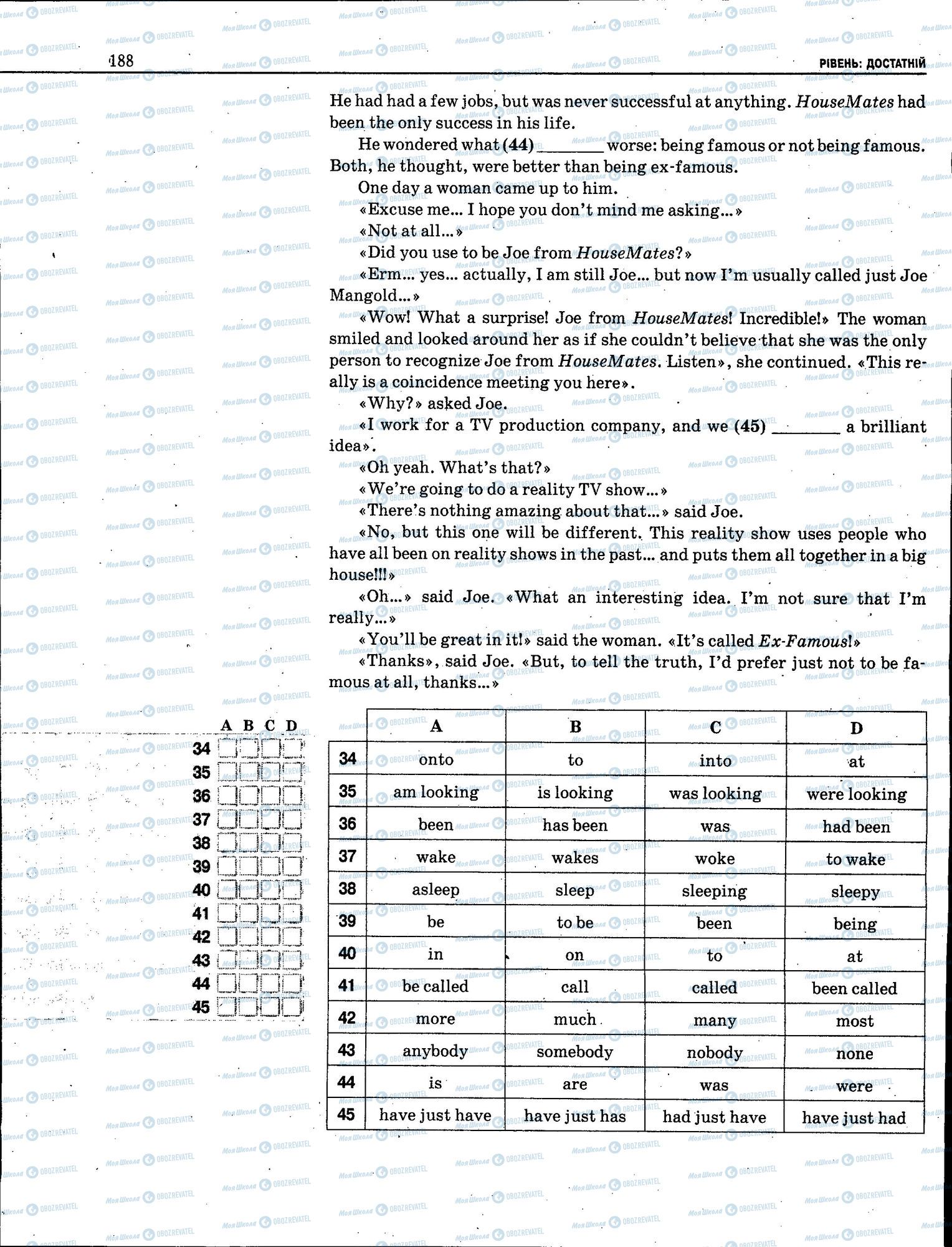 ЗНО Английский язык 11 класс страница 188