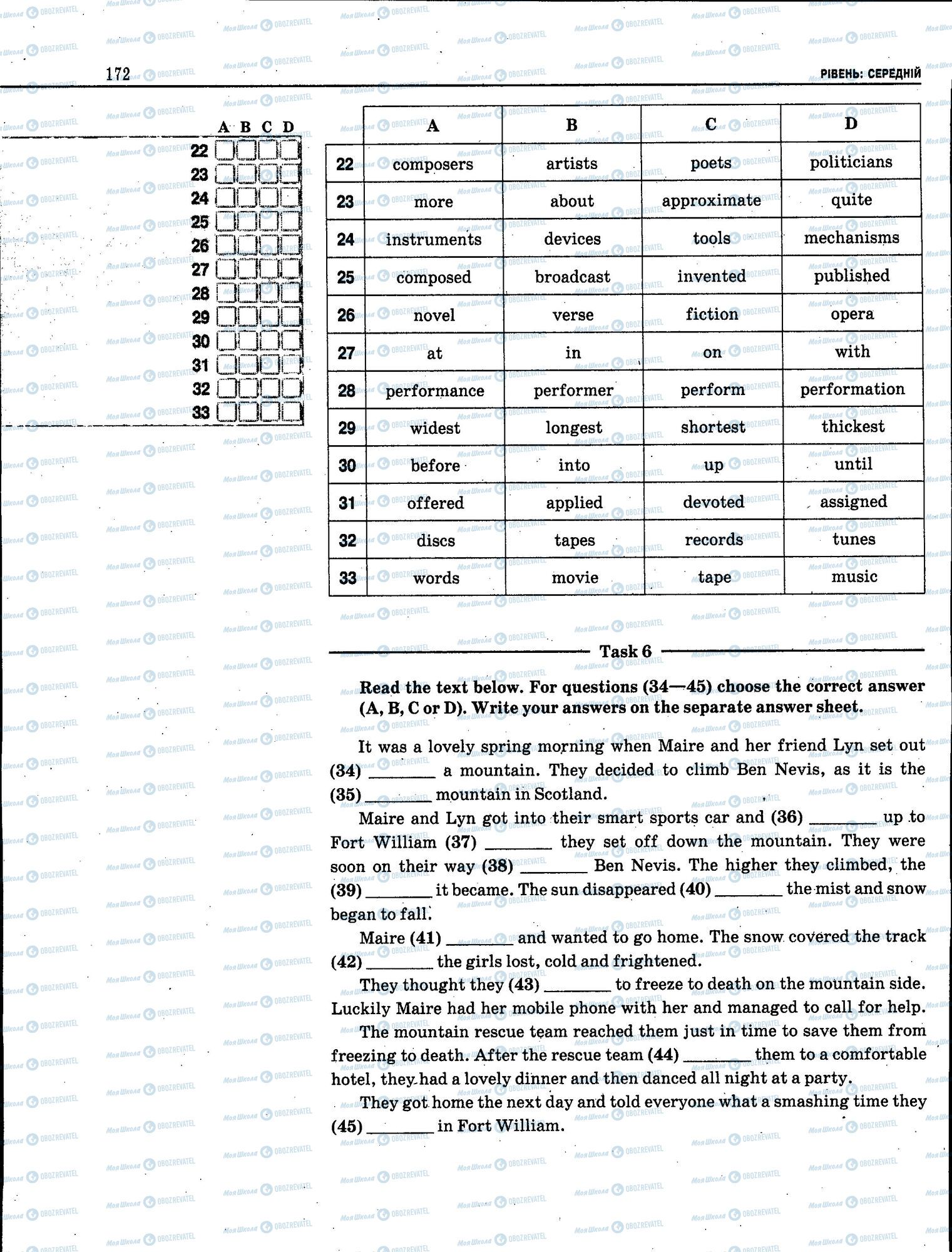 ЗНО Англійська мова 11 клас сторінка 172