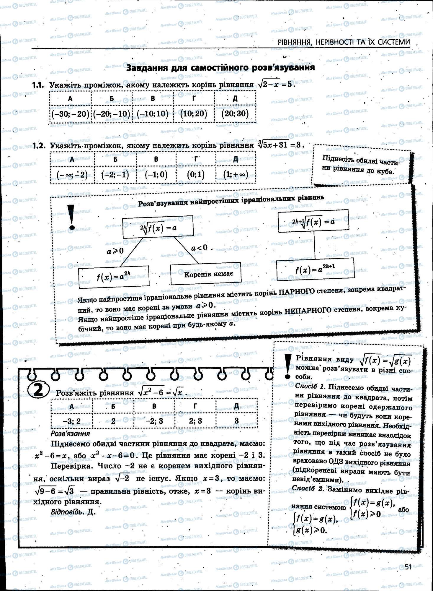 ЗНО Математика 11 клас сторінка 051