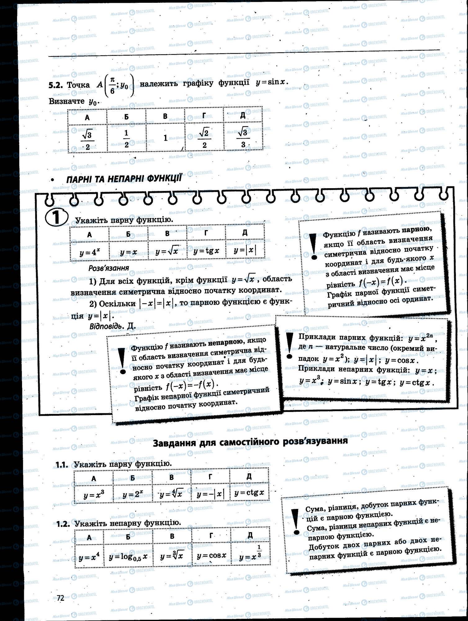 ЗНО Математика 11 класс страница 072