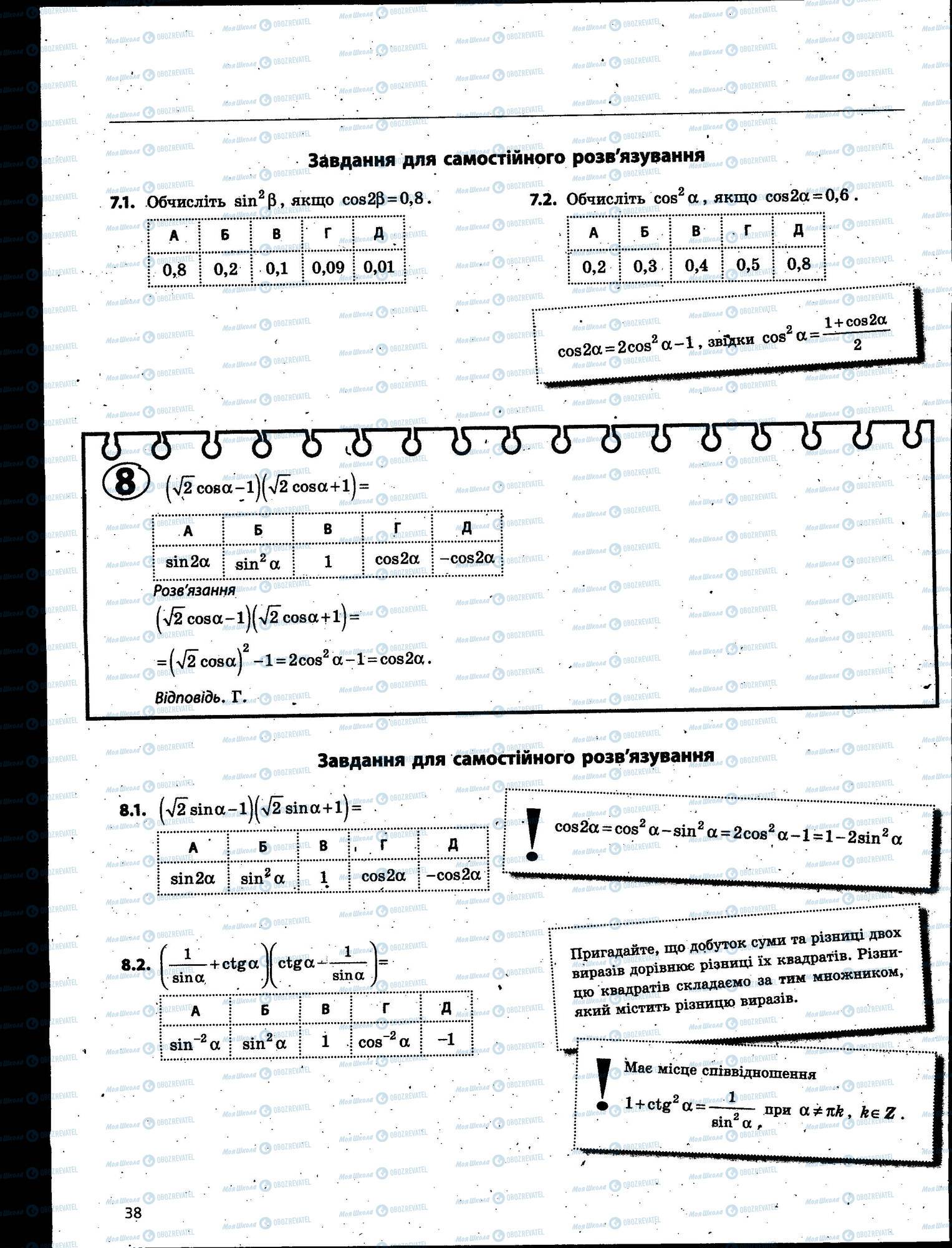 ЗНО Математика 11 клас сторінка 038