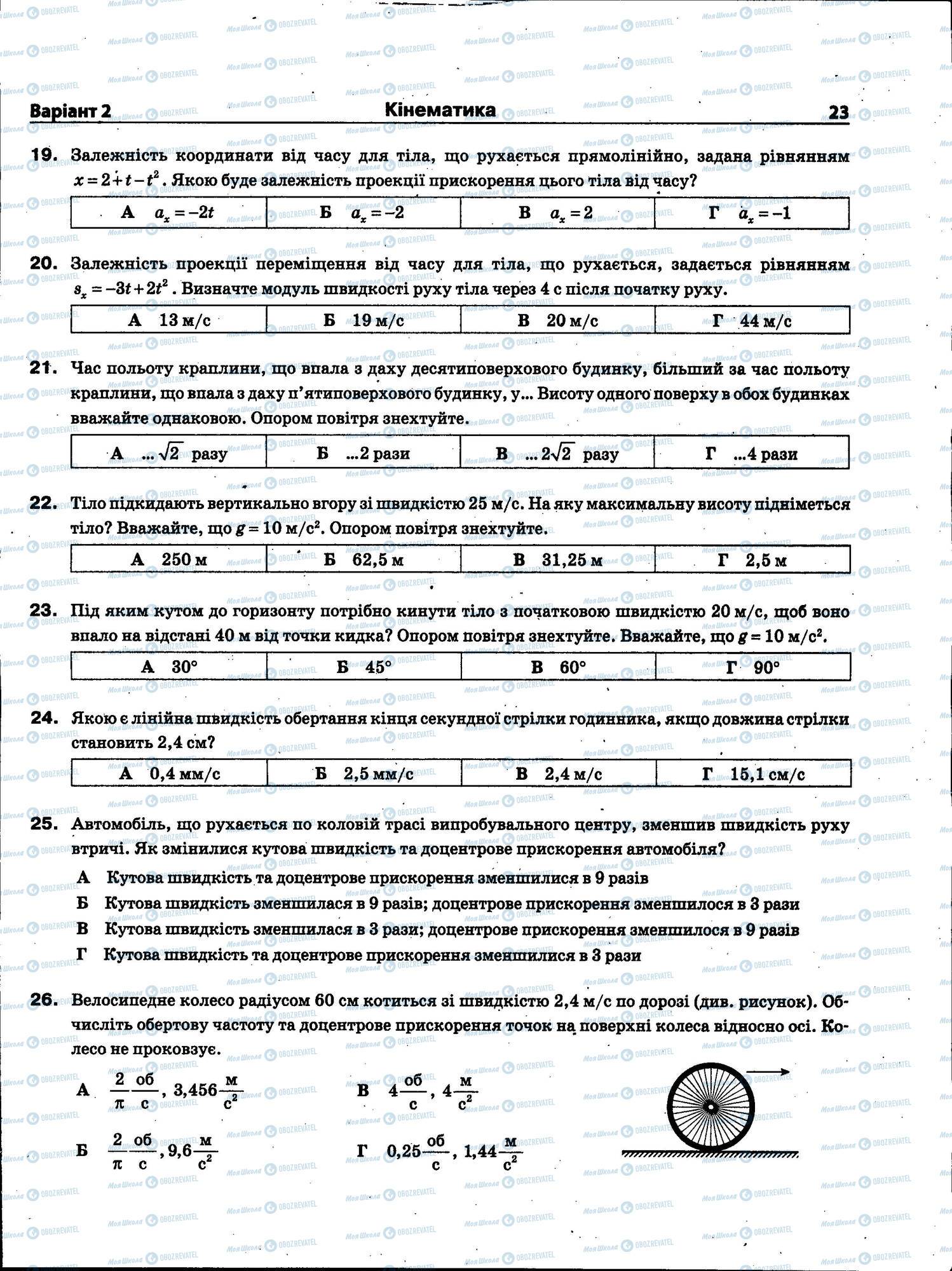 ЗНО Фізика 11 клас сторінка 023