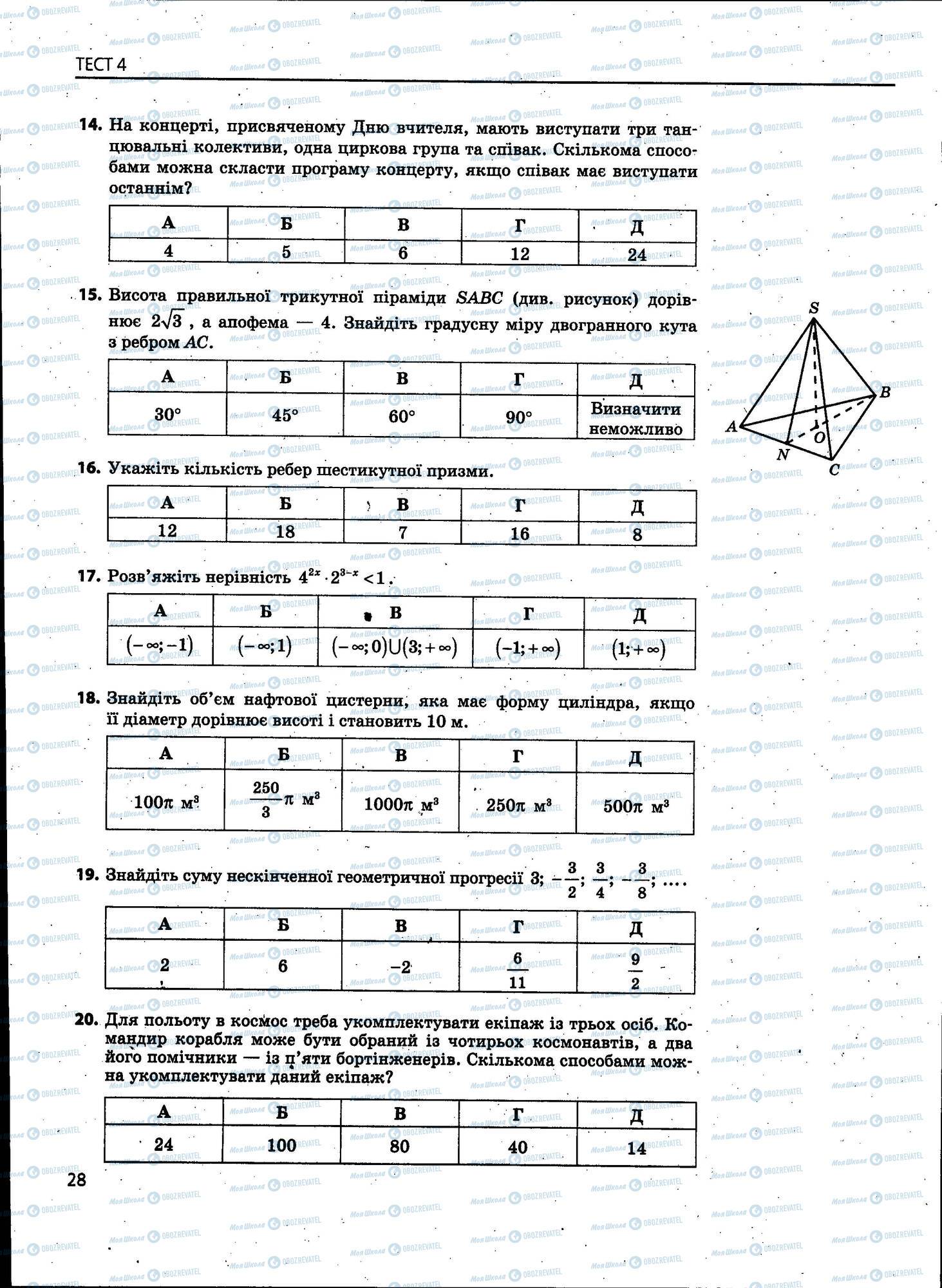 ЗНО Математика 11 класс страница 028