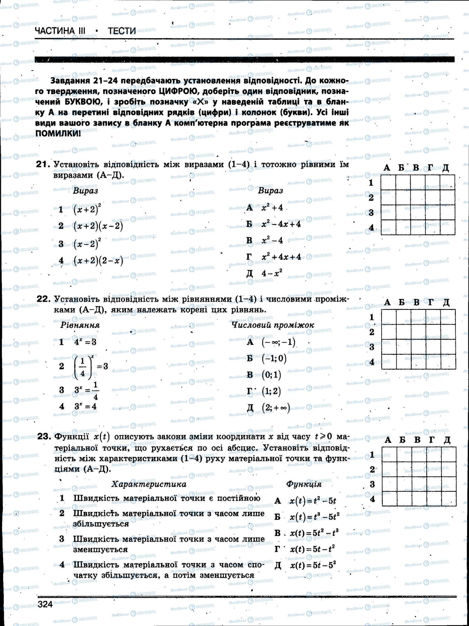 ЗНО Математика 11 клас сторінка 324
