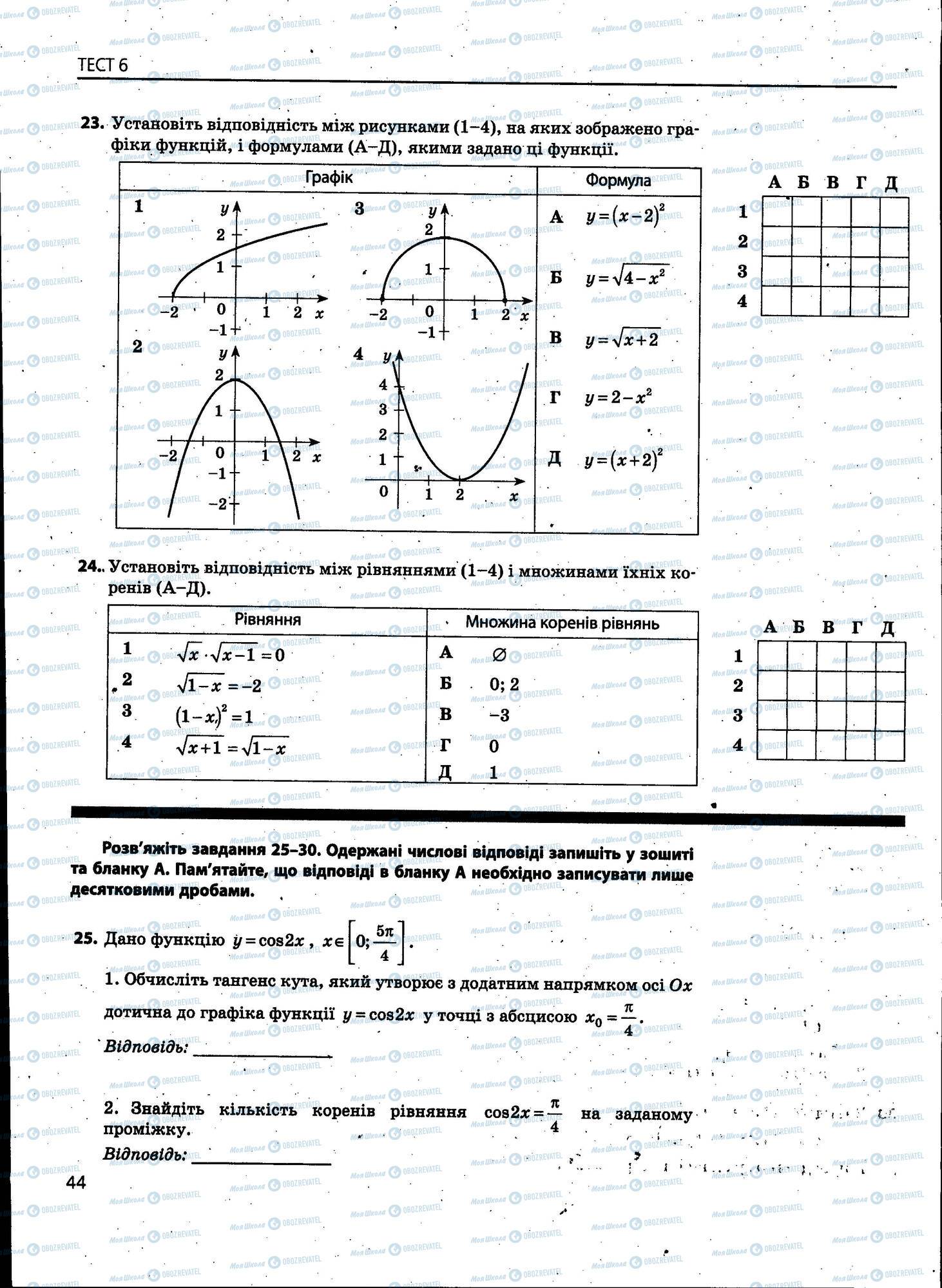 ЗНО Математика 11 клас сторінка 044