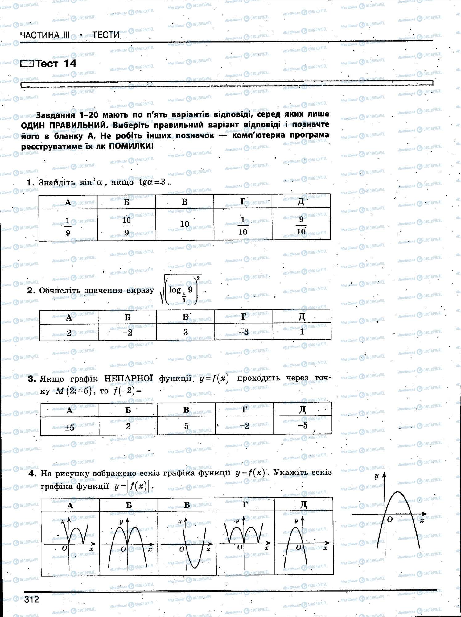 ЗНО Математика 11 клас сторінка 312