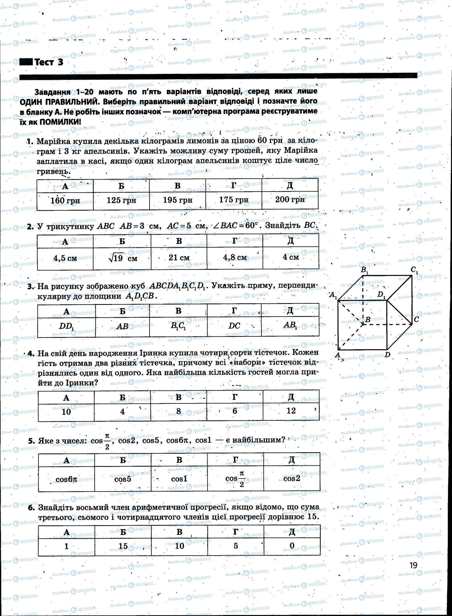 ЗНО Математика 11 клас сторінка 019