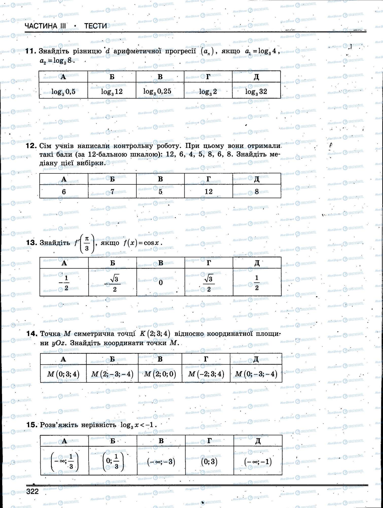 ЗНО Математика 11 клас сторінка 322