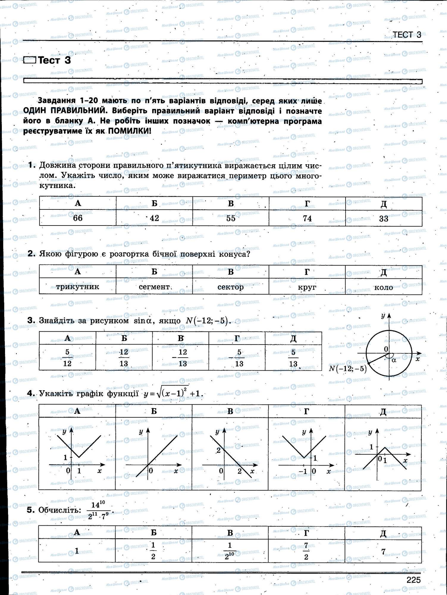 ЗНО Математика 11 клас сторінка 225