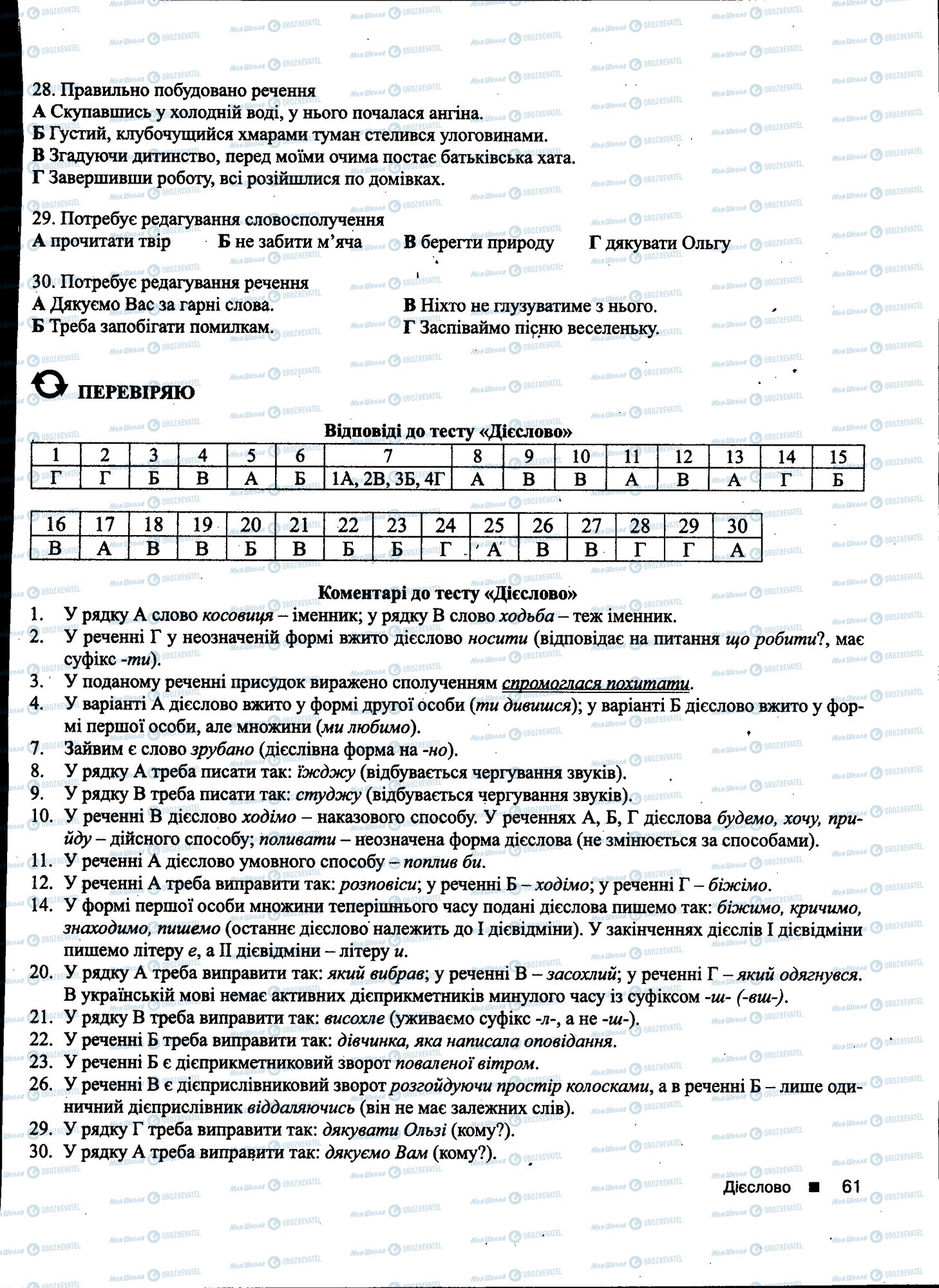 ДПА Українська мова 11 клас сторінка 061