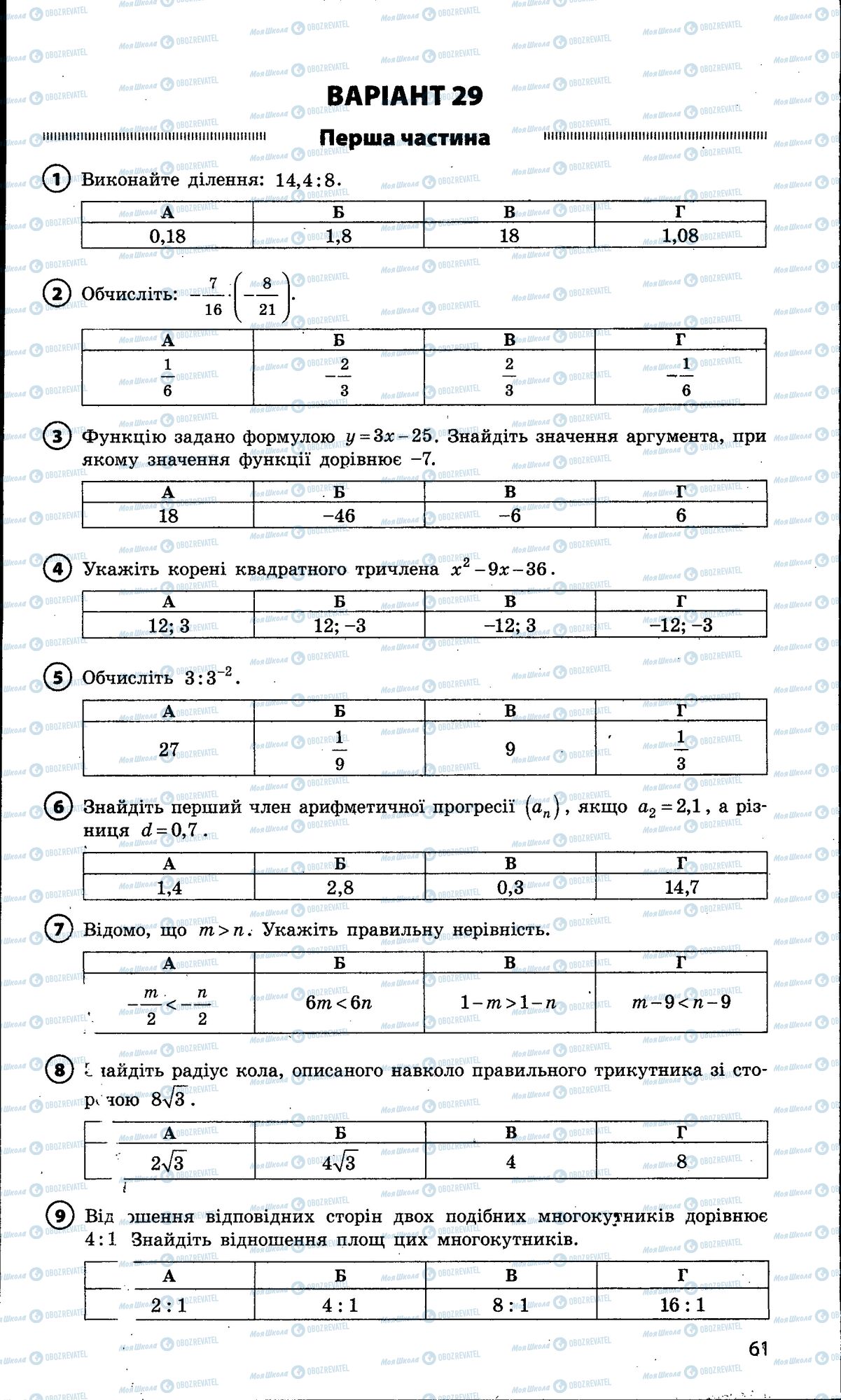 ДПА Математика 9 класс страница 061