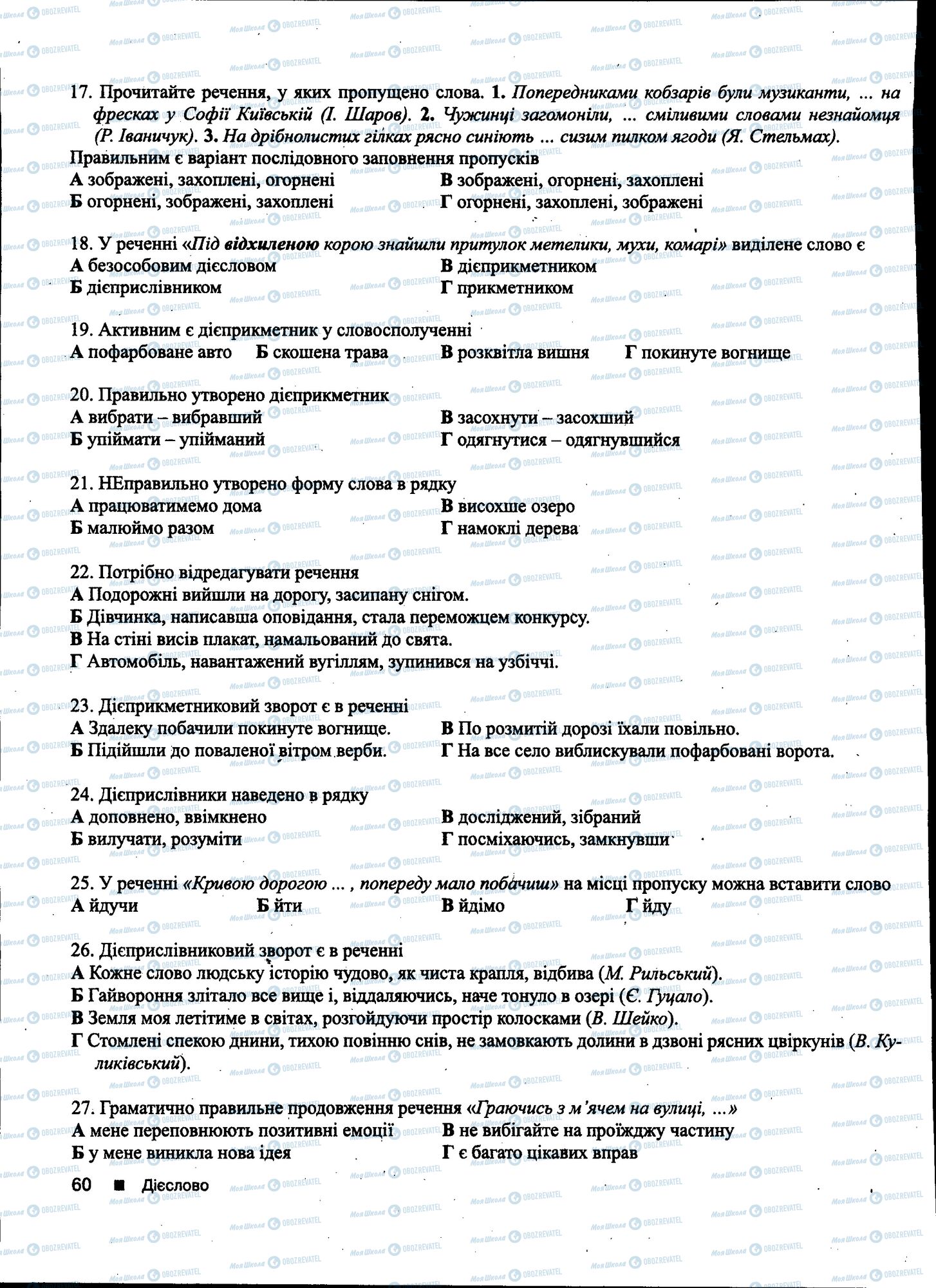 ДПА Українська мова 11 клас сторінка 060