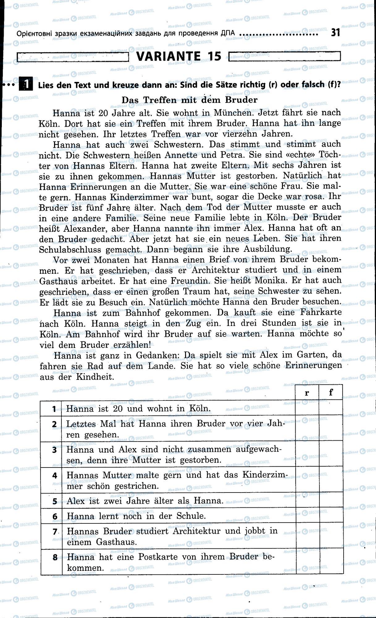 ДПА Німецька мова 9 клас сторінка 031