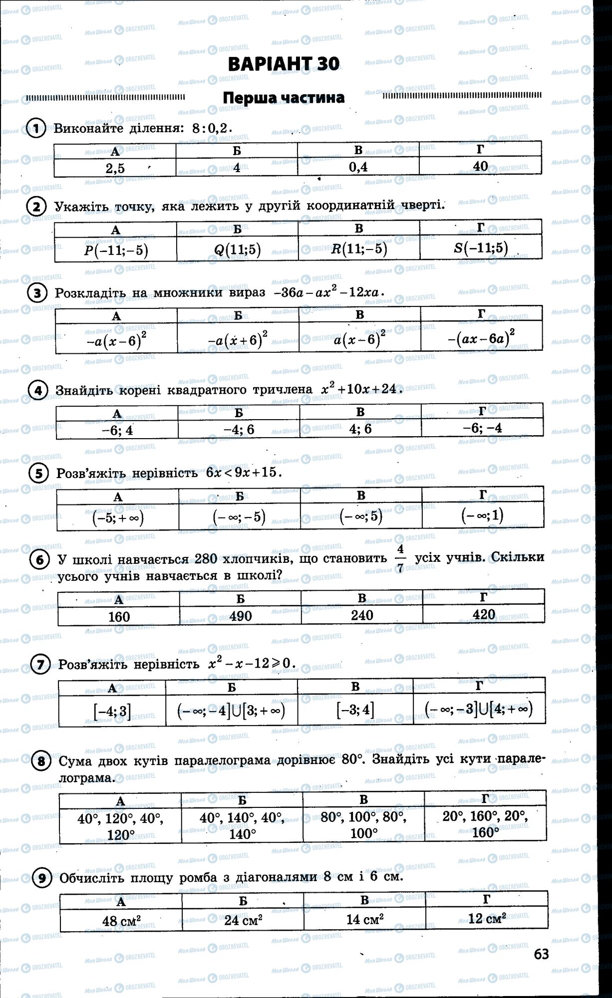 ДПА Математика 9 клас сторінка 063