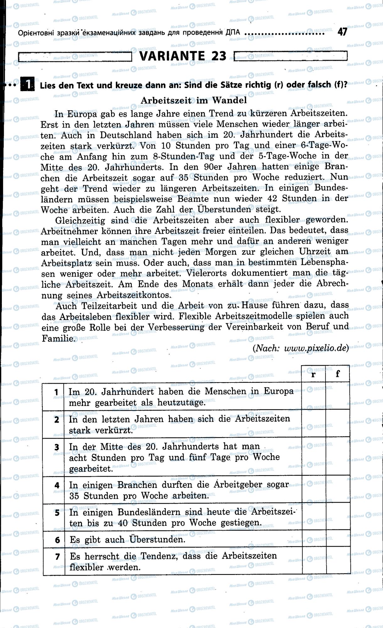 ДПА Німецька мова 9 клас сторінка 047
