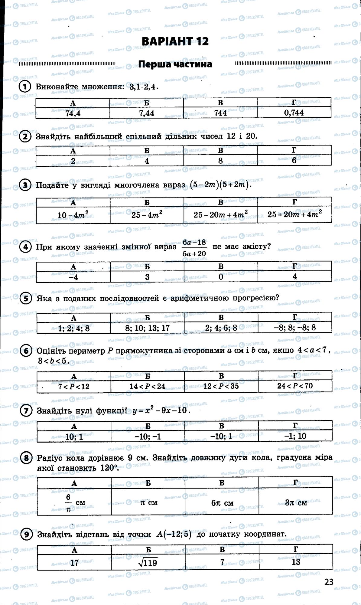 ДПА Математика 9 клас сторінка 023