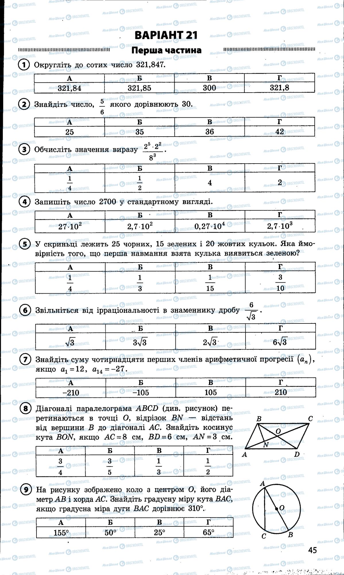 ДПА Математика 9 клас сторінка 045