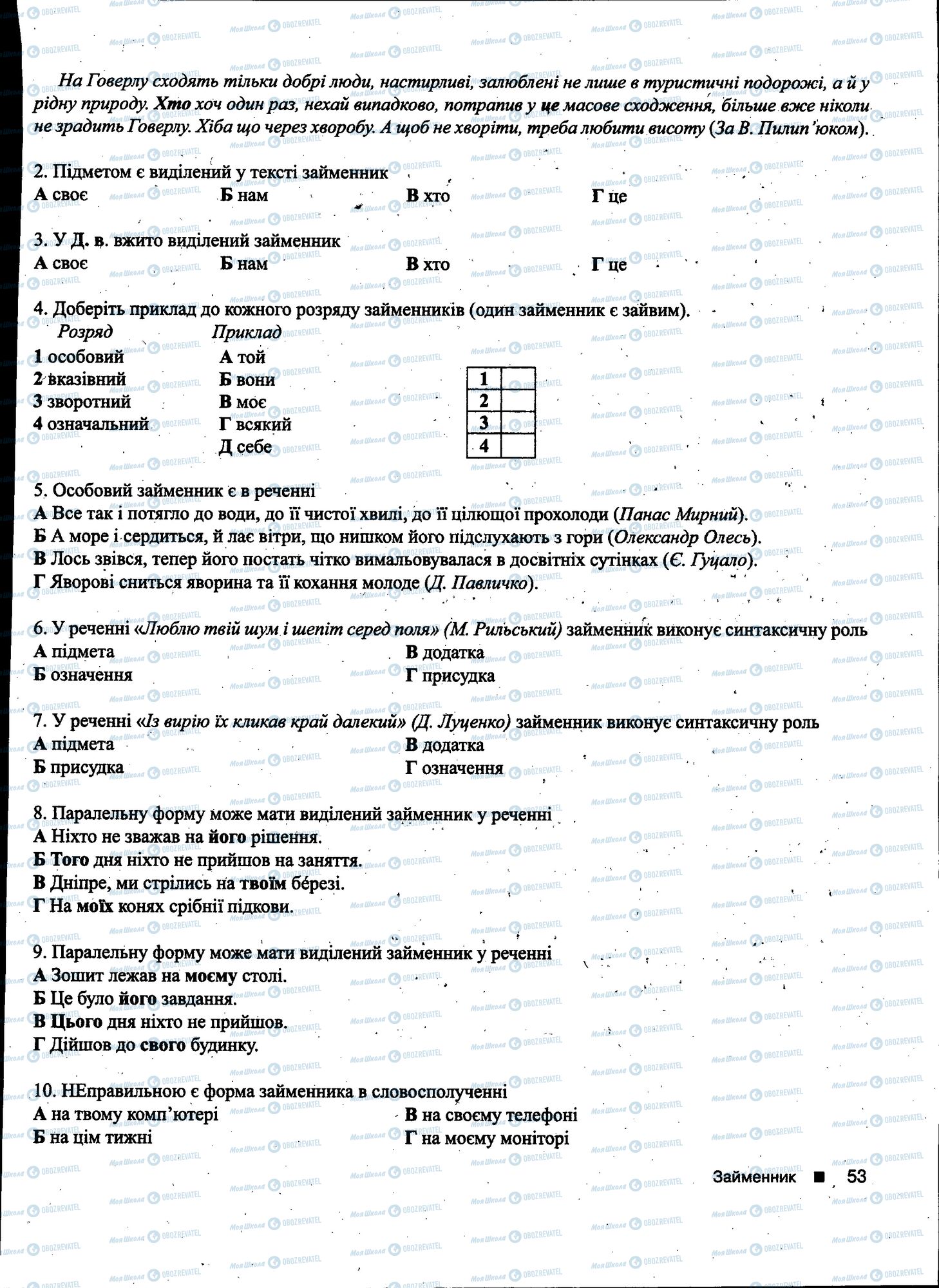 ДПА Українська мова 11 клас сторінка 053