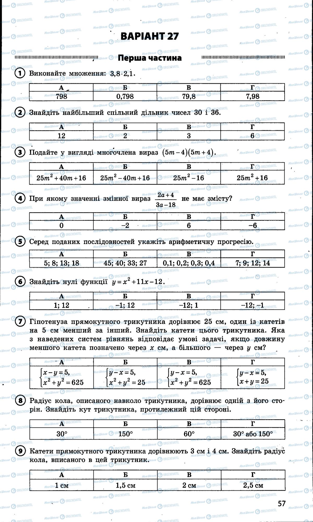 ДПА Математика 9 клас сторінка 057