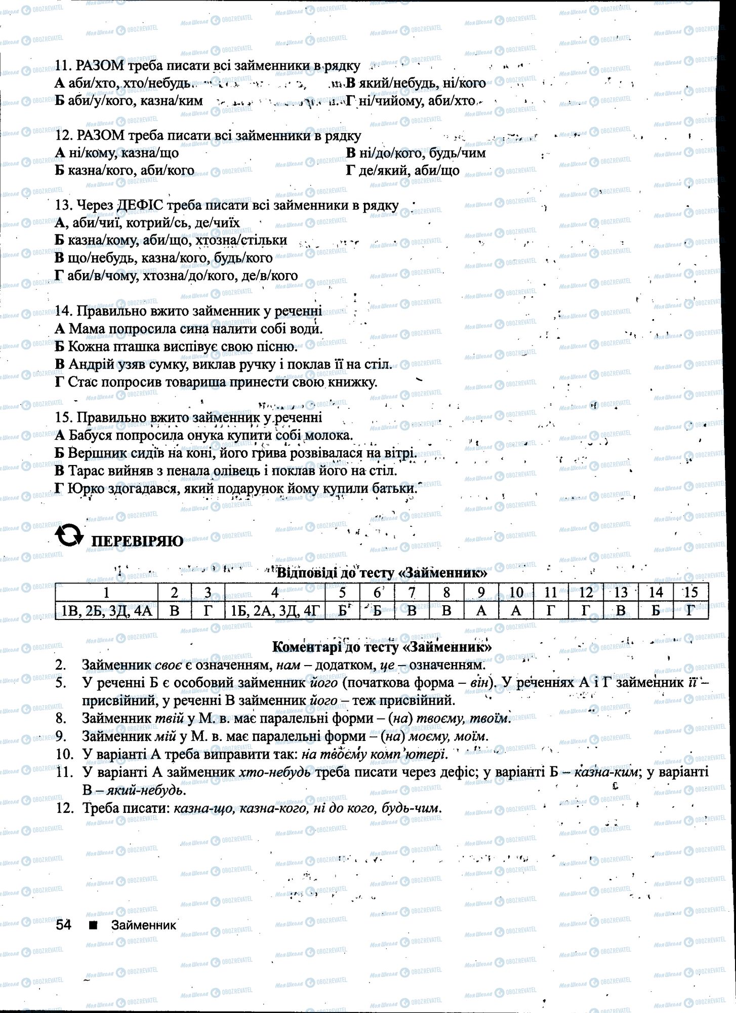 ДПА Українська мова 11 клас сторінка 054
