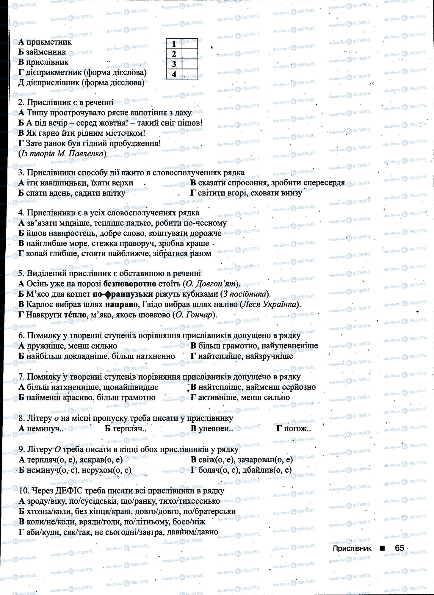 ДПА Українська мова 11 клас сторінка 065