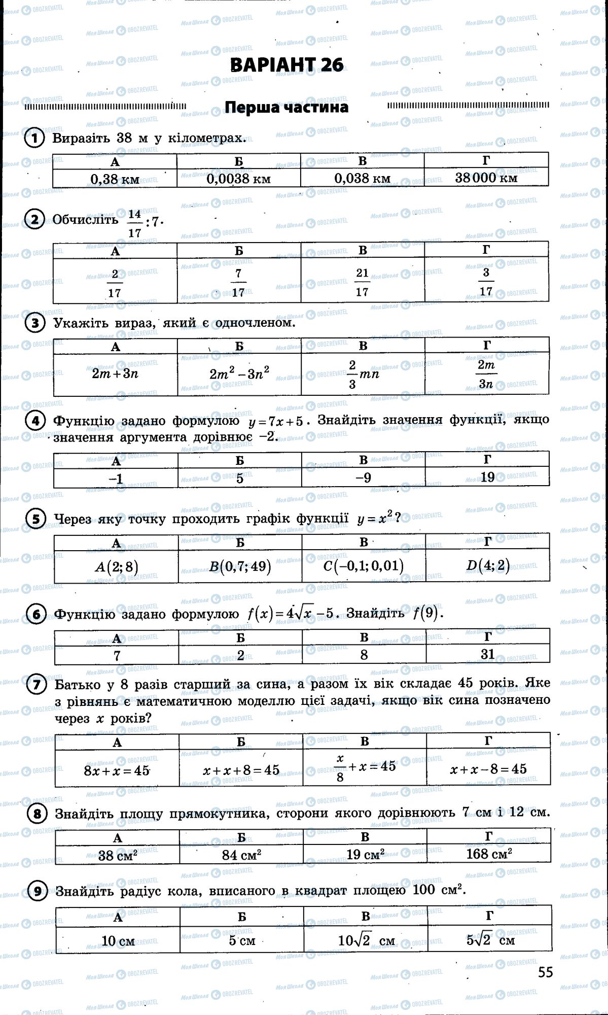 ДПА Математика 9 клас сторінка 055