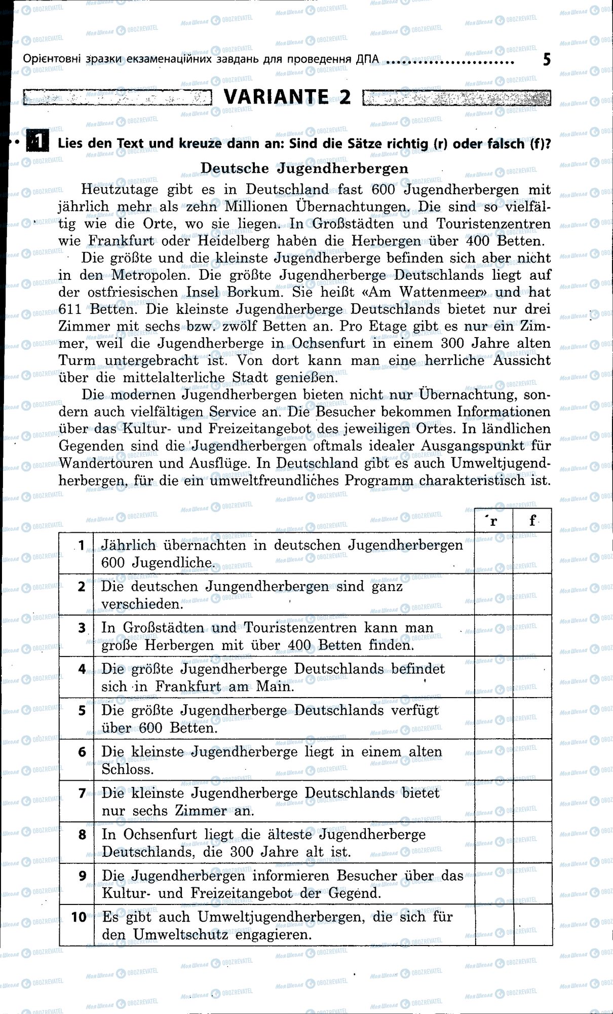 ДПА Немецкий язык 9 класс страница 005