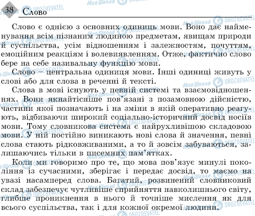 ДПА Українська мова 9 клас сторінка 38