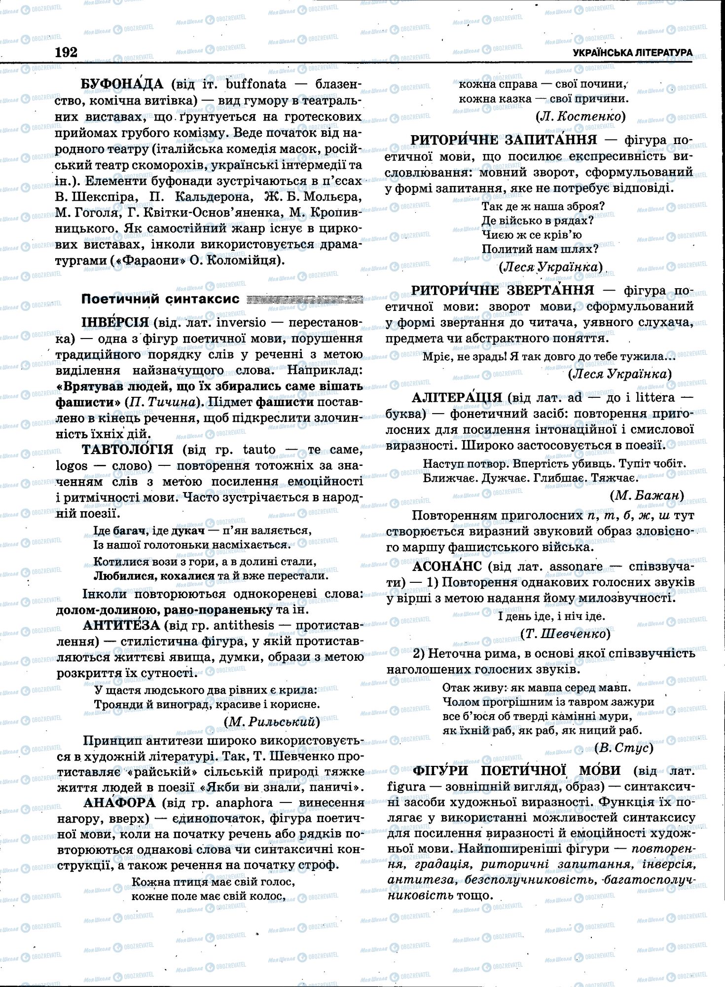 ЗНО Укр мова 11 класс страница 190