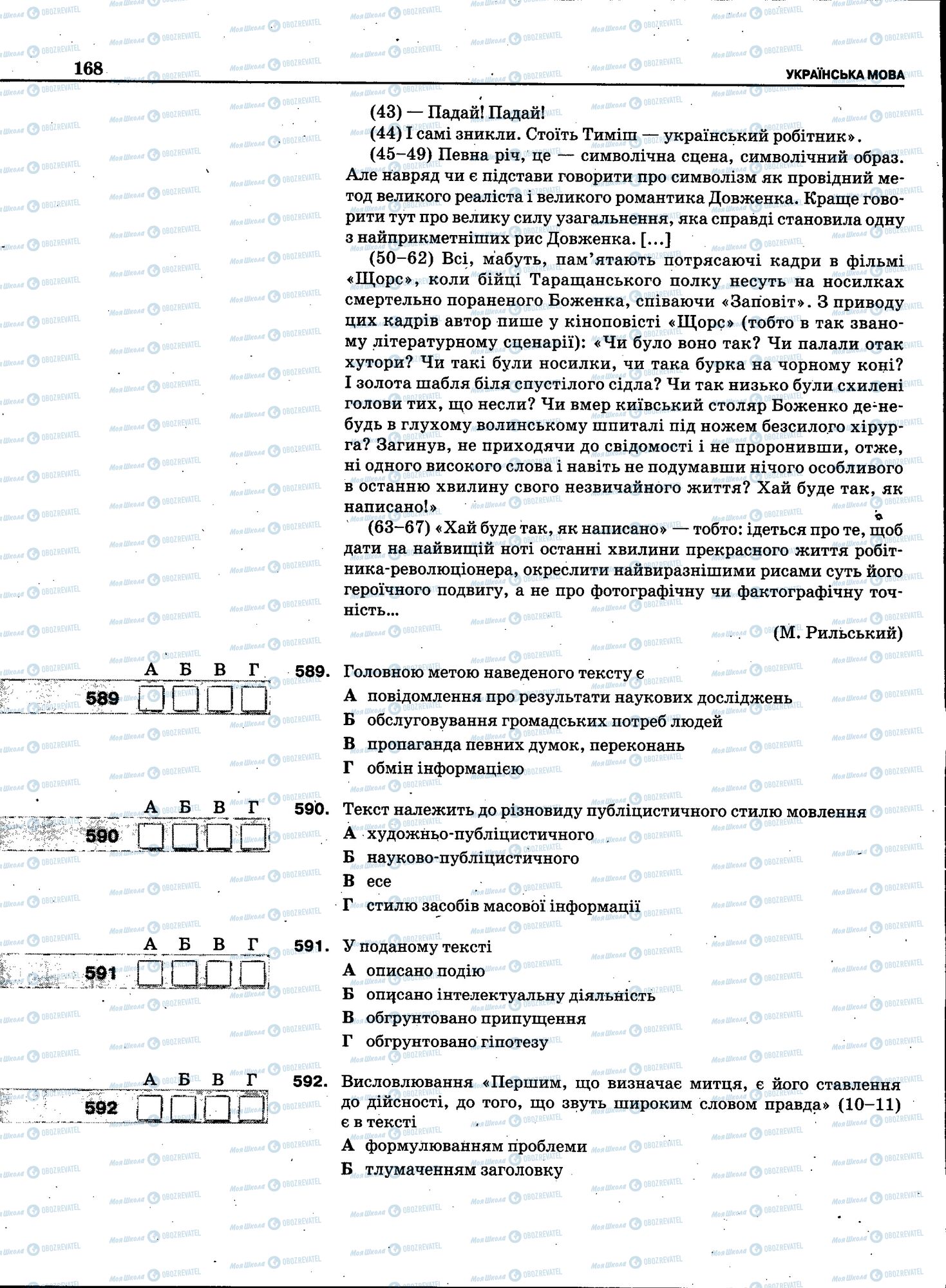 ЗНО Укр мова 11 класс страница 166