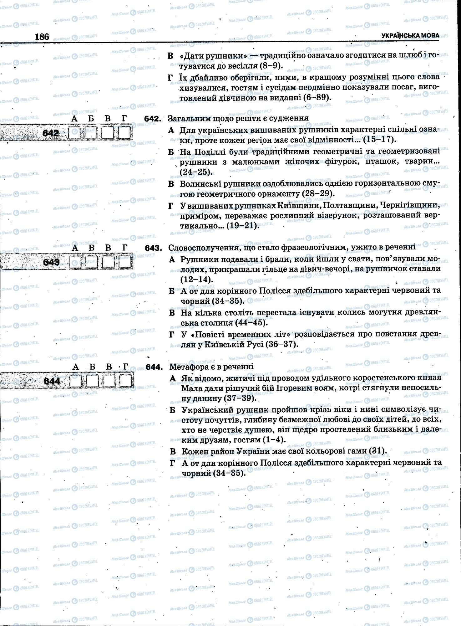 ЗНО Укр мова 11 класс страница 184