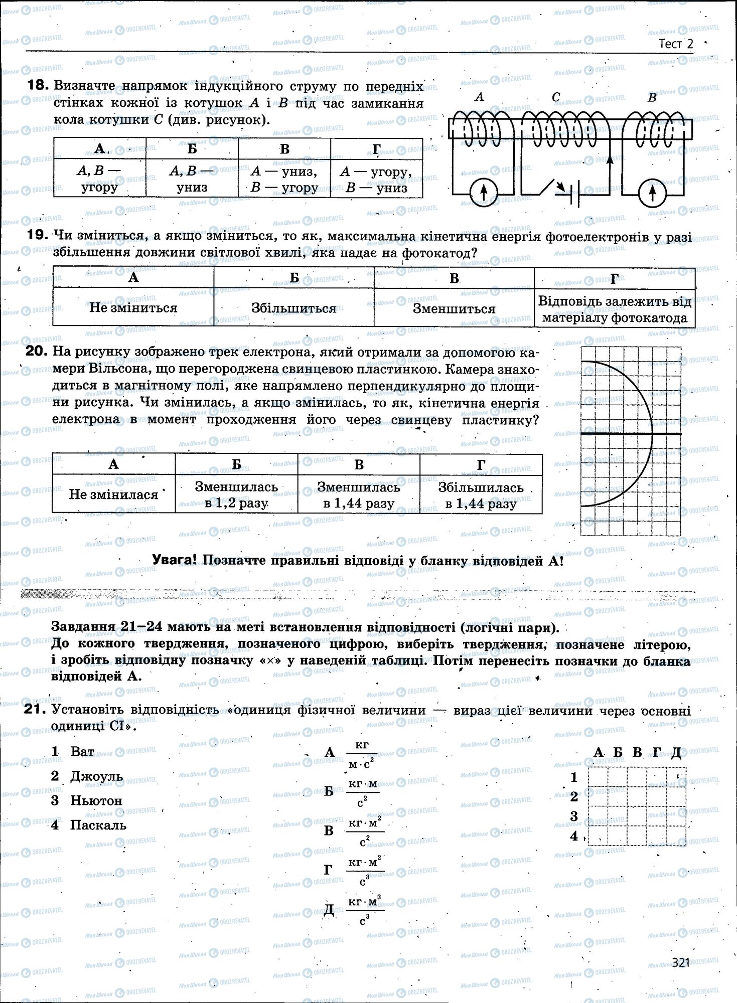 ЗНО Фізика 11 клас сторінка 321