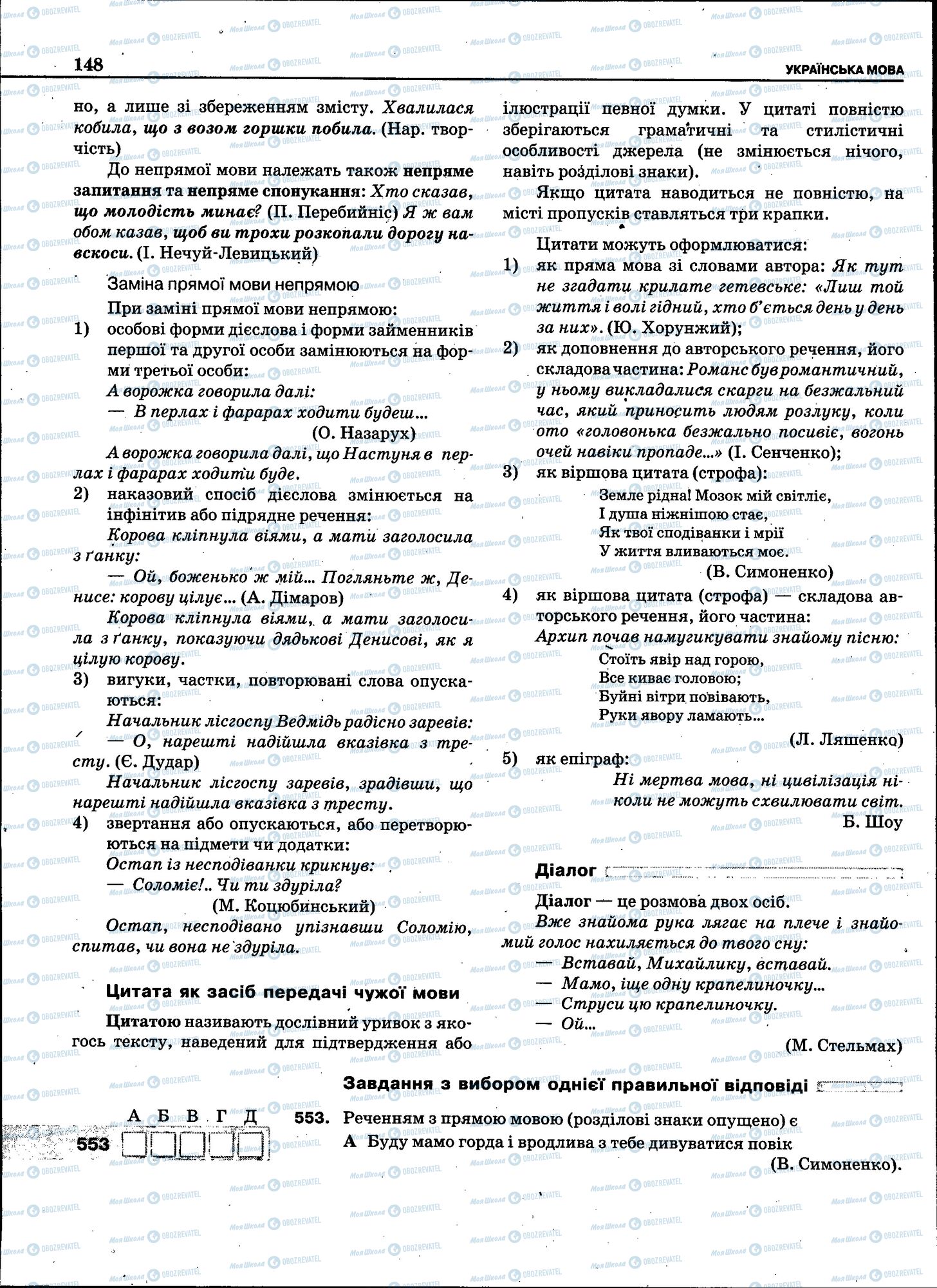 ЗНО Укр мова 11 класс страница 146