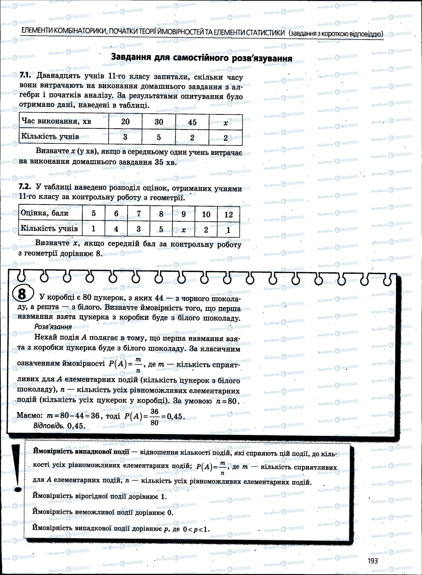 ЗНО Математика 11 класс страница 193