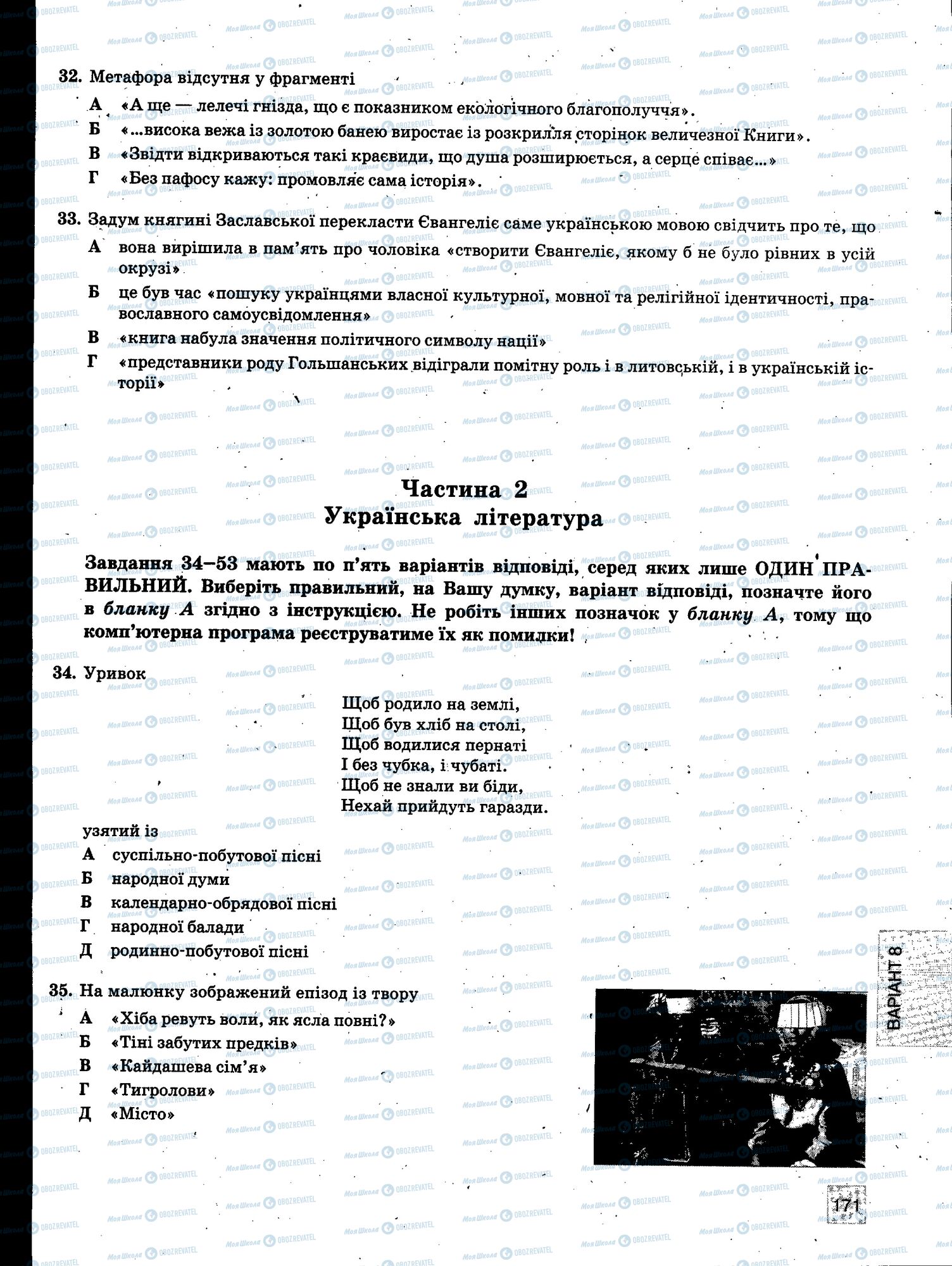 ЗНО Укр мова 11 класс страница 171