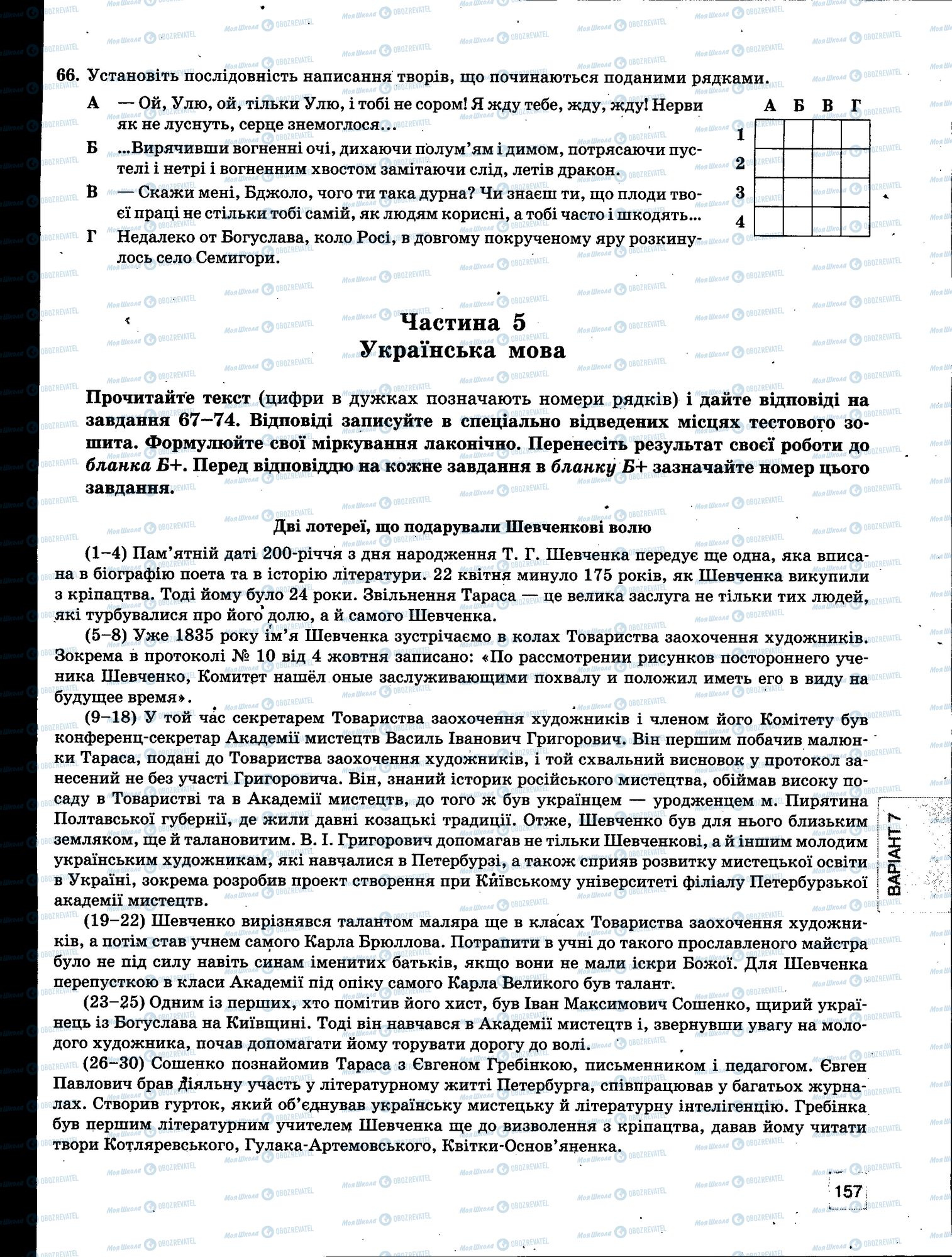 ЗНО Українська мова 11 клас сторінка 157