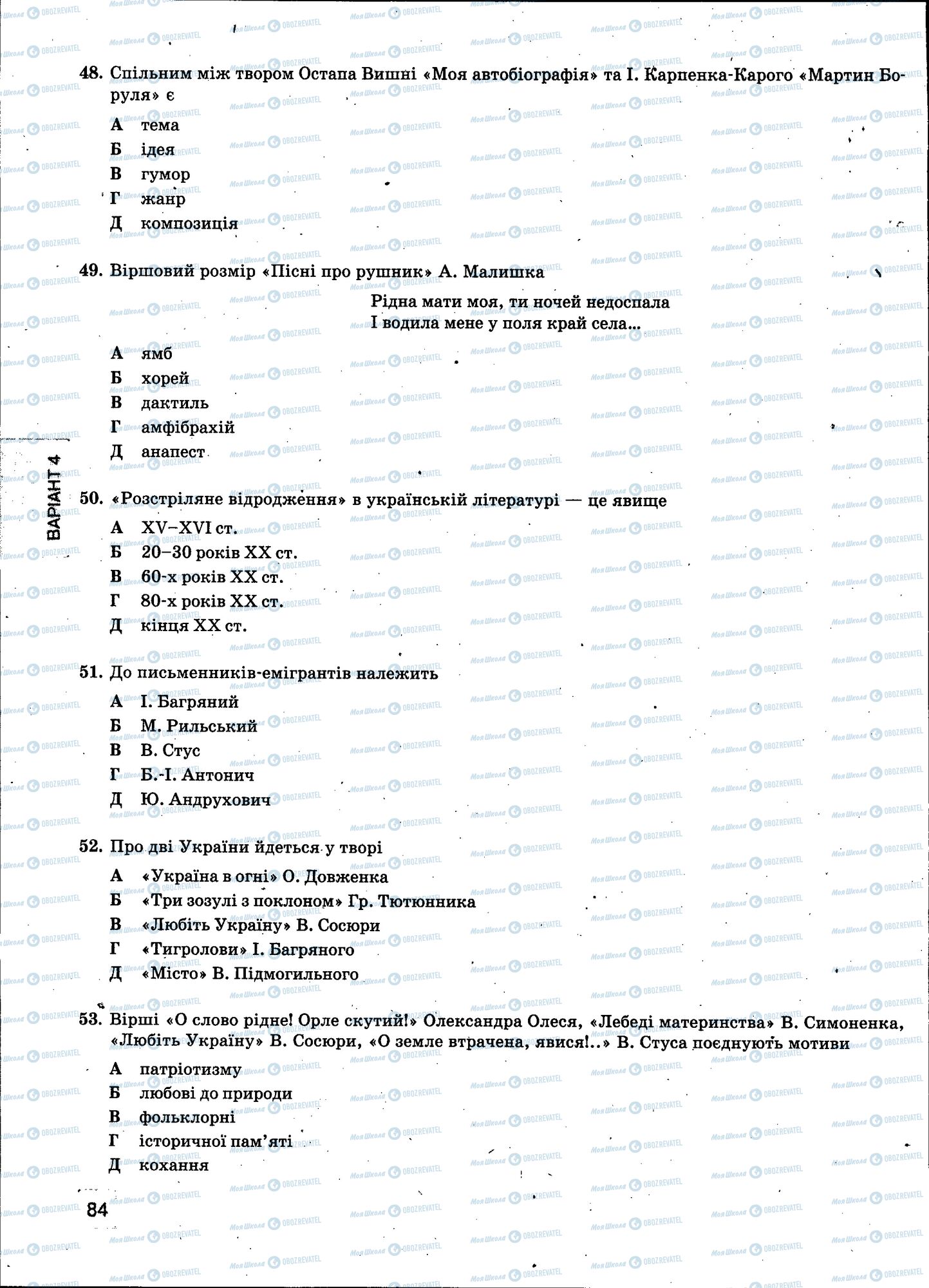 ЗНО Українська мова 11 клас сторінка 084