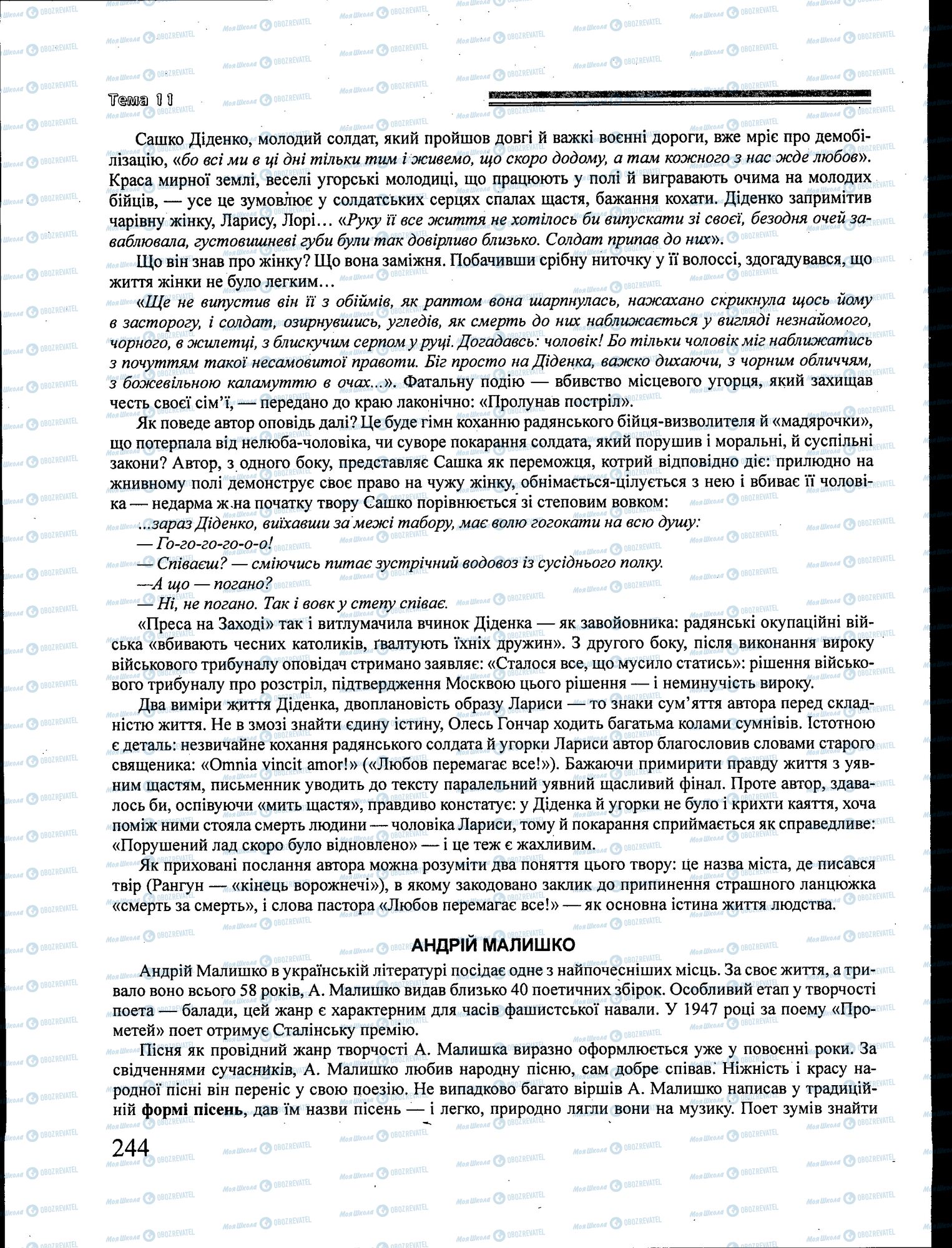 ЗНО Українська література 11 клас сторінка 244