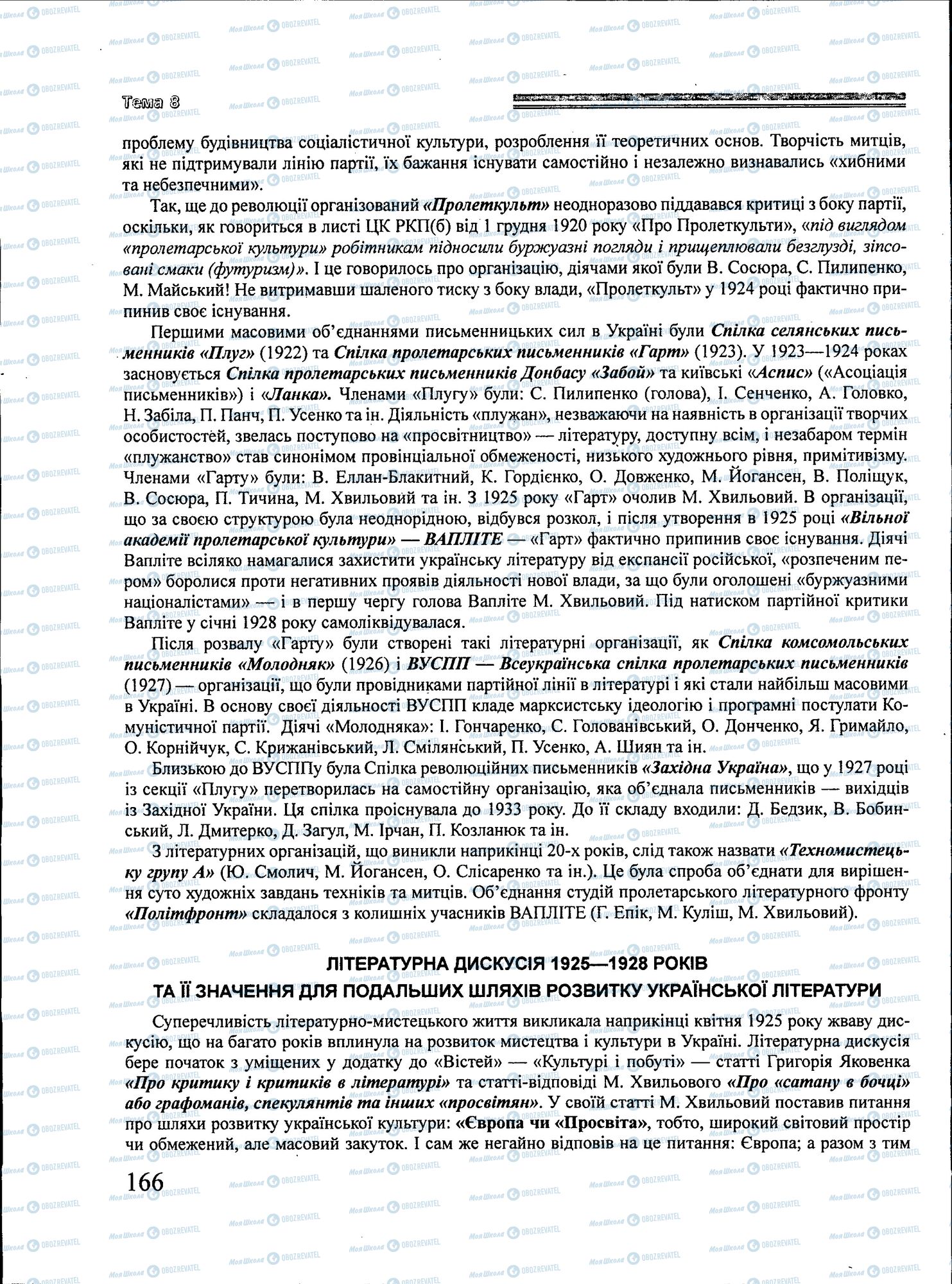 ЗНО Українська література 11 клас сторінка 166