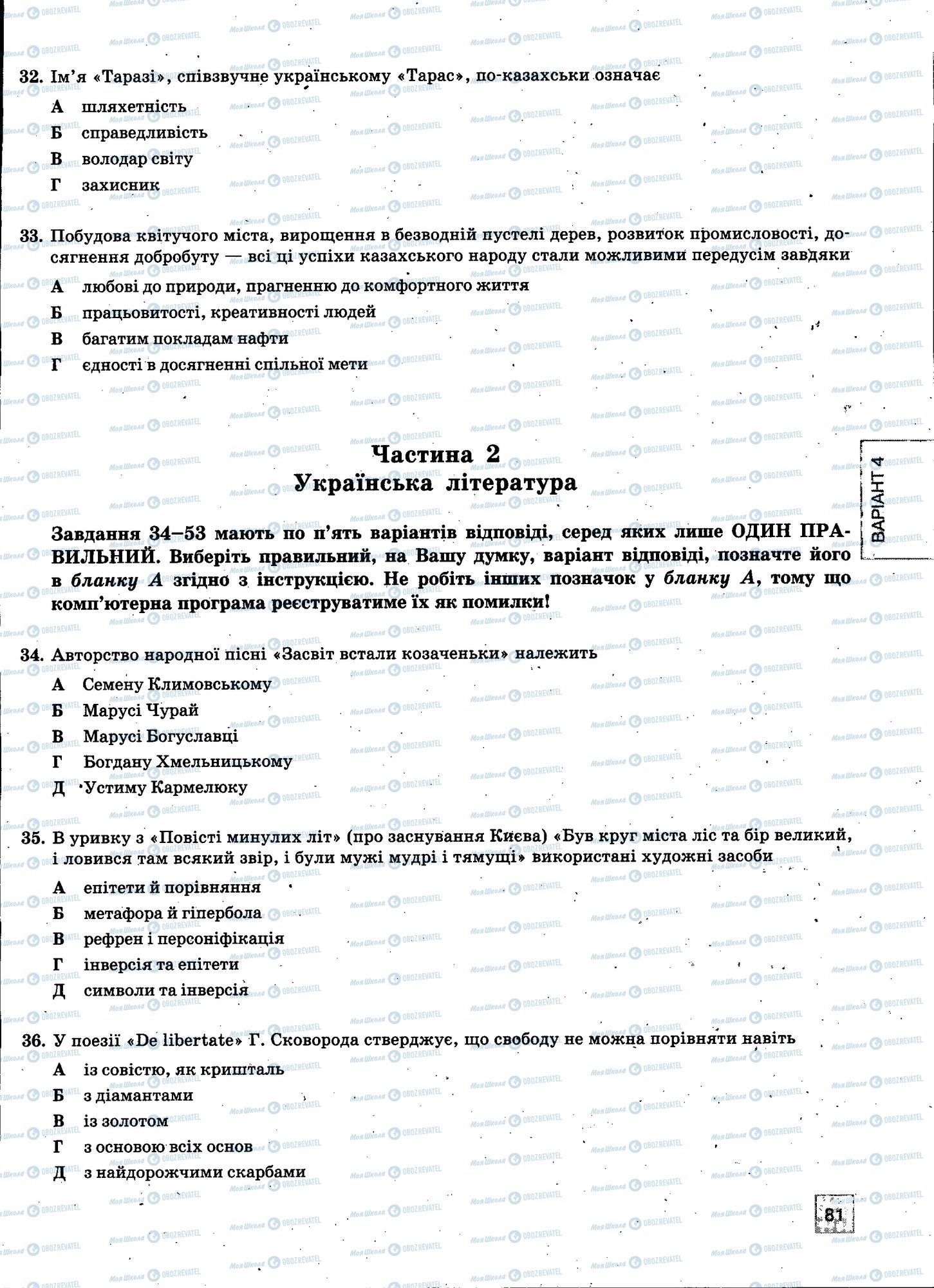 ЗНО Українська мова 11 клас сторінка 081