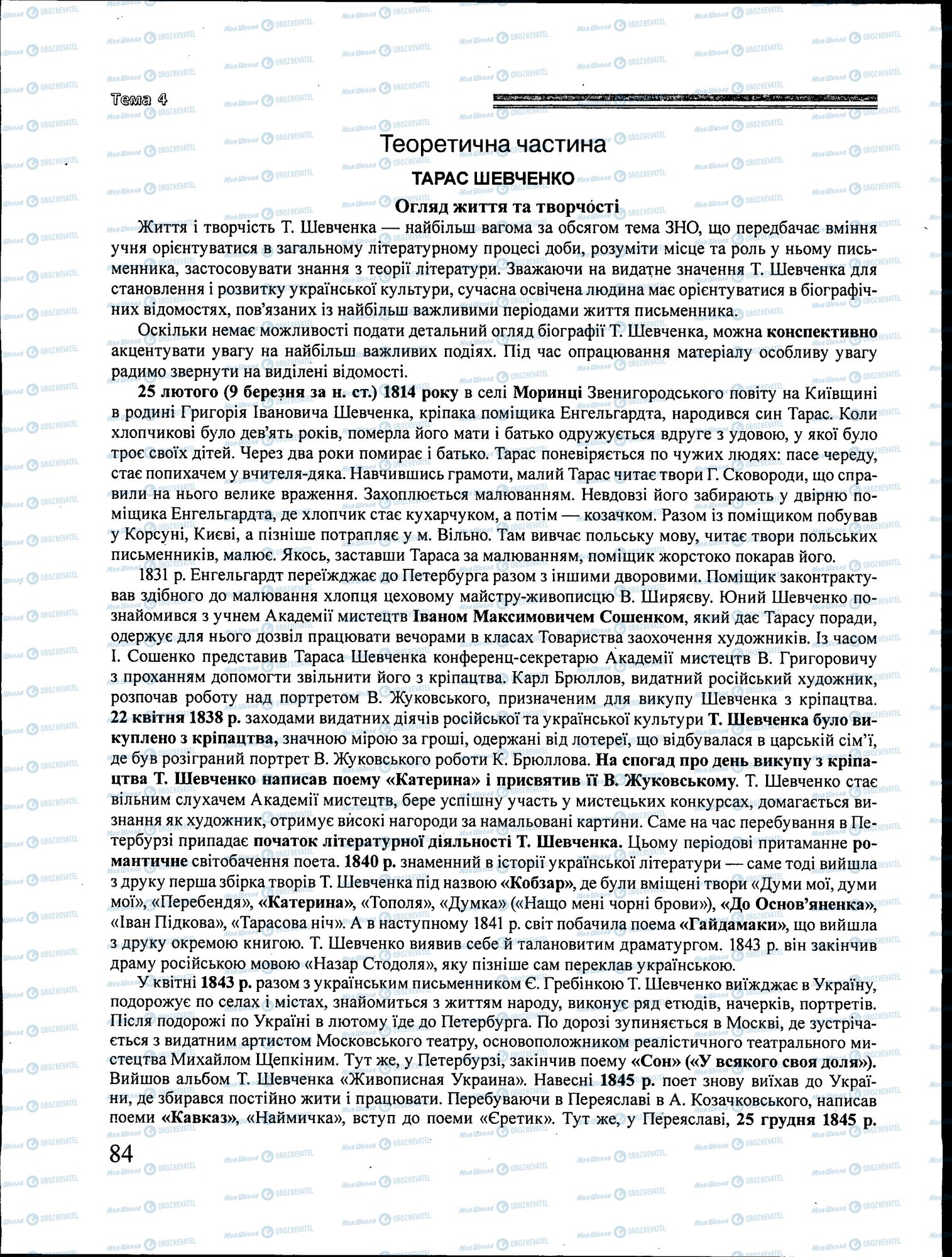 ЗНО Українська література 11 клас сторінка 084